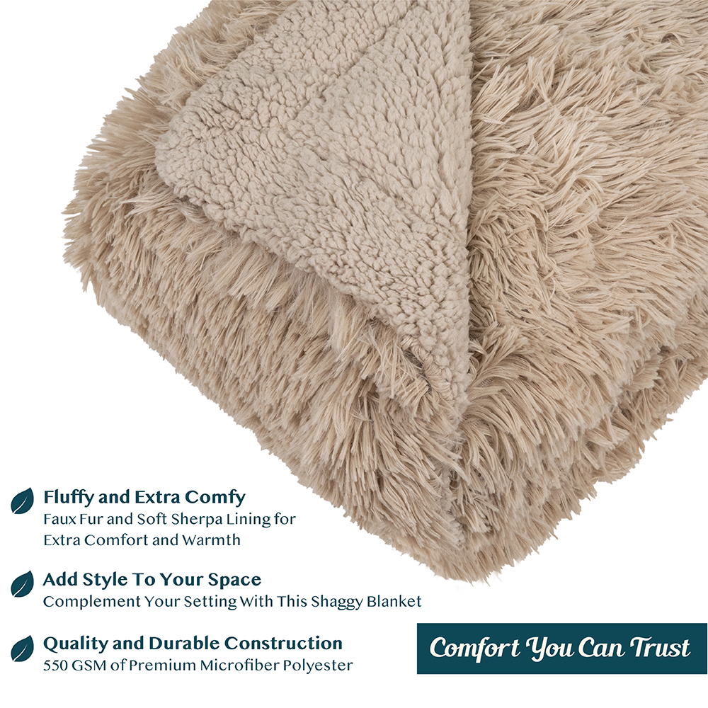 Luxurious Faux Fur Blanket Soft Warm Fluffy Sherpa Sofa Throw Shaggy Soft Plush - Picture 29 of 100