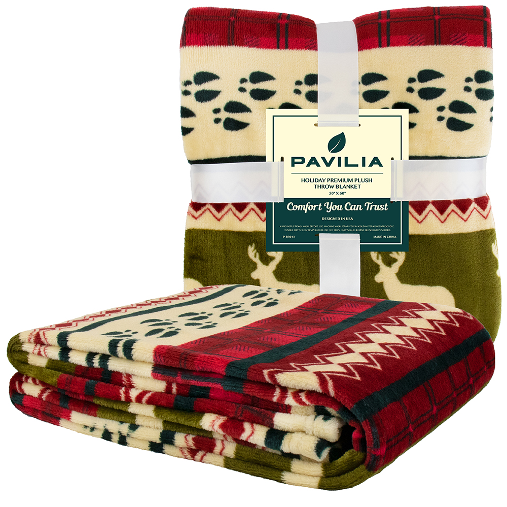 Merry Christmas Throw Blanket Holiday Pattern Decor Soft Fleece Sofa Couch Gift - Picture 13 of 110
