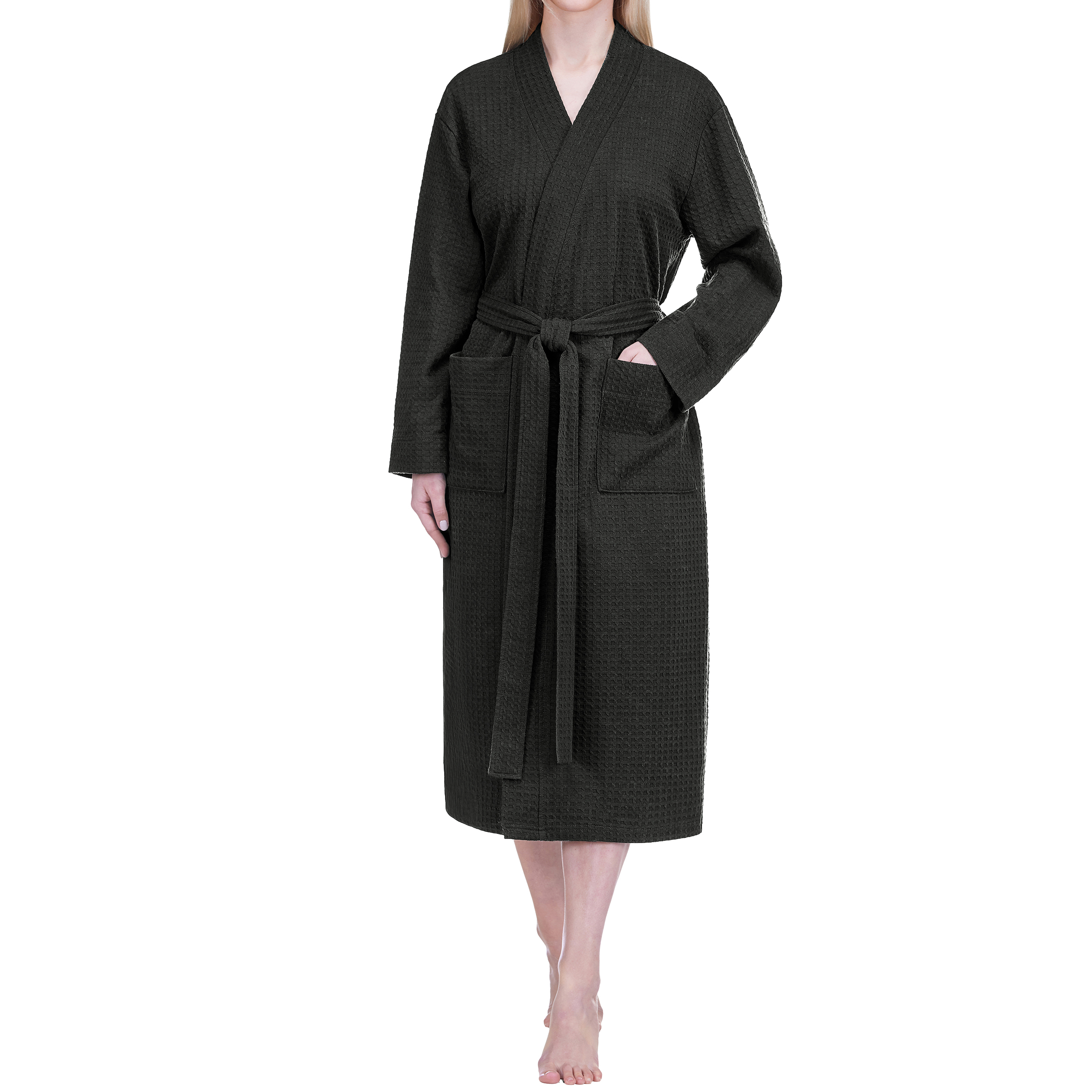 Women Waffle Knif Soft Robe Lightweight Bathrobe for Shower Bath Spa Long Lady