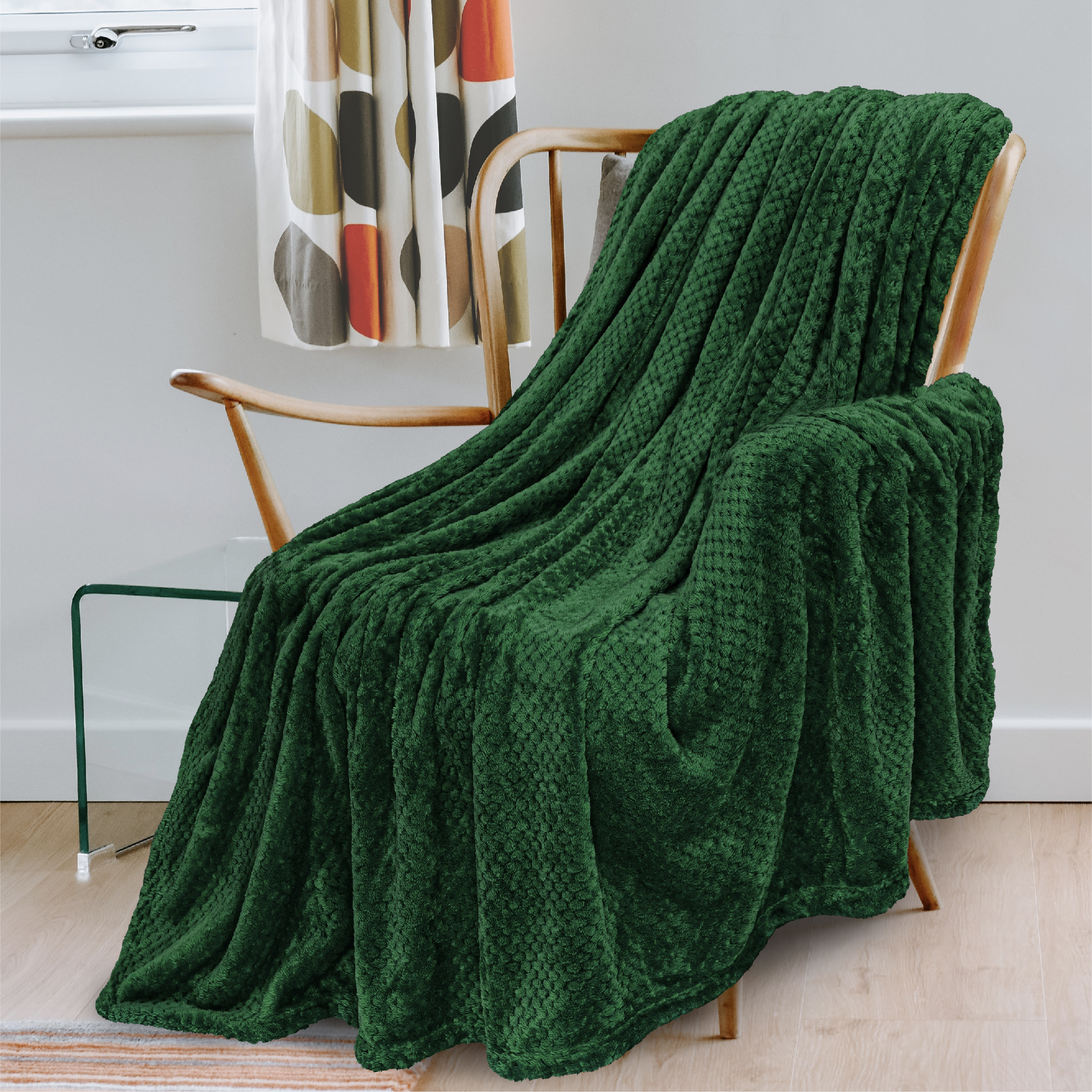 Throw Blanket for Sofa Couch Bed Lightweight Microfiber Polyester Waffle Pattern - Picture 32 of 190