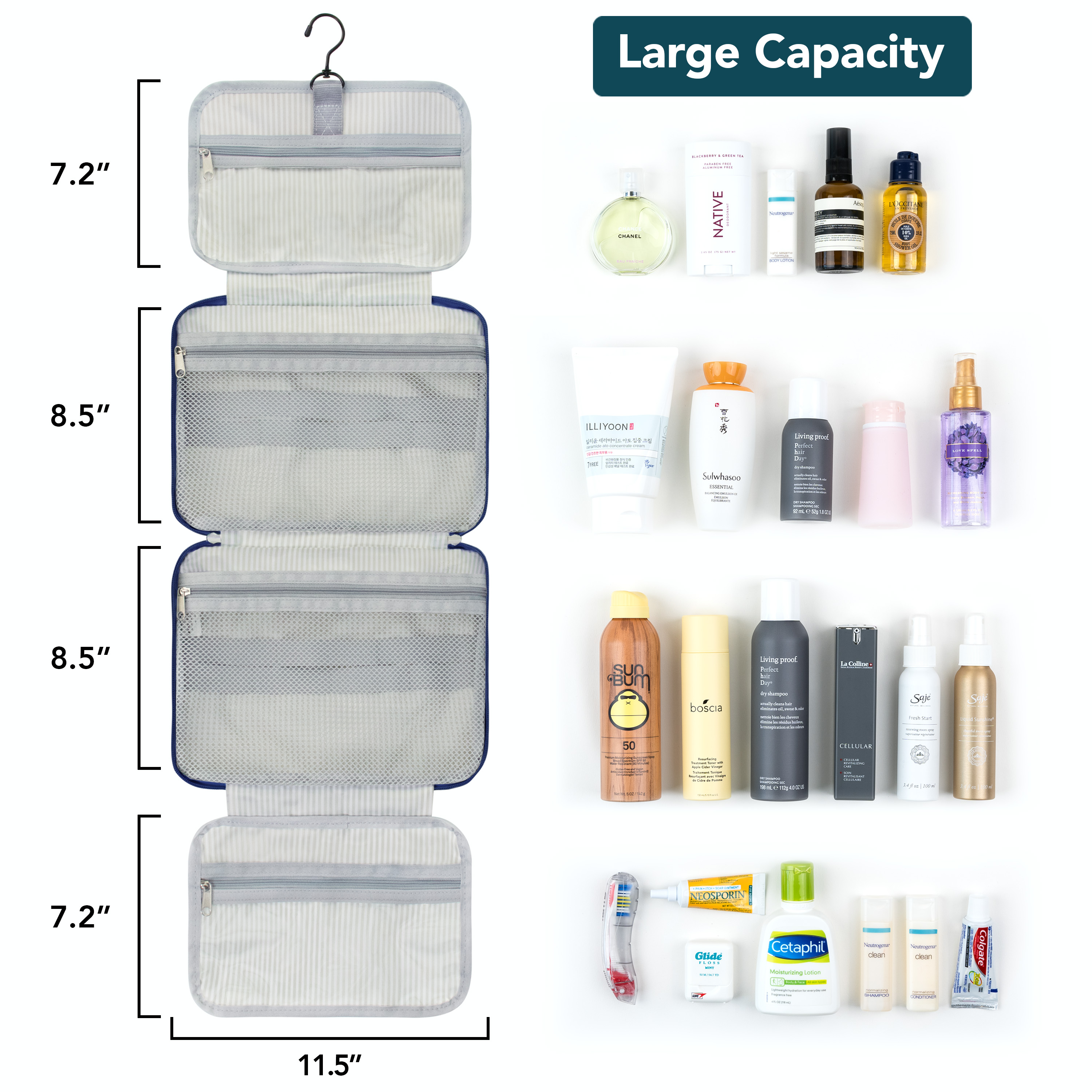 Women Travel Cosmetic Makeup Bag Toiletry Hanging Organizer Storage Case Pouch - Picture 47 of 77