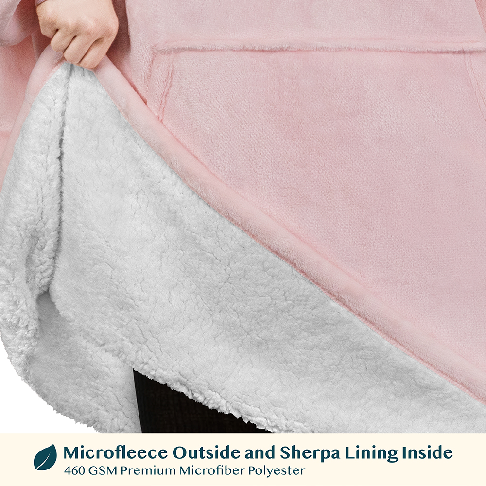 Blanket Sweatshirt Sherpa Lining Plush Soft Comfy Fleece Oversized Hoodie Pocket - Picture 57 of 101