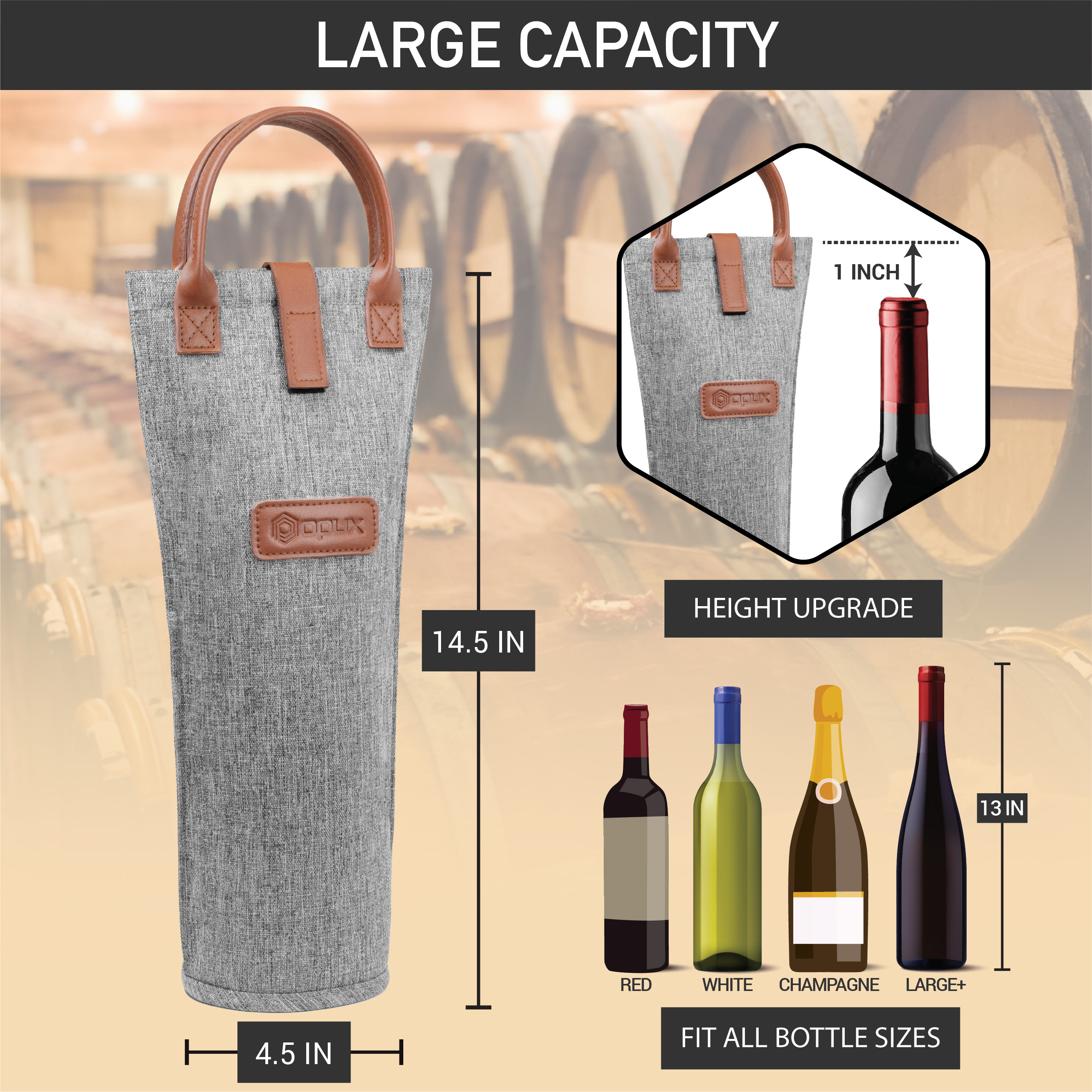 Wine Carrier Bag Insulated Single Bottle Cooler Protection Carrying Tote Travel