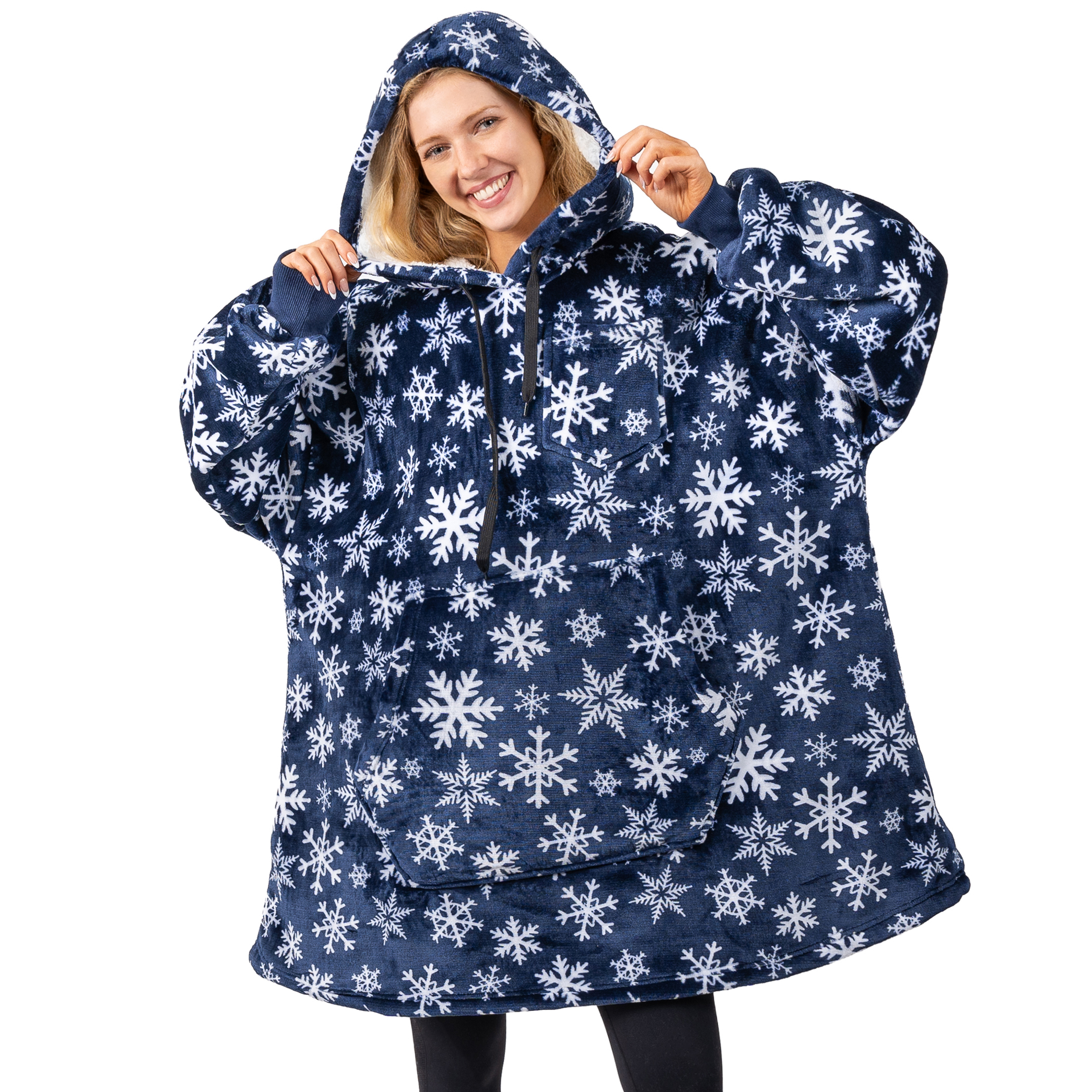 Blanket Sweatshirt Sherpa Plush Soft Comfy Fleece Oversized Hoodie Pocket Gift - Picture 11 of 117