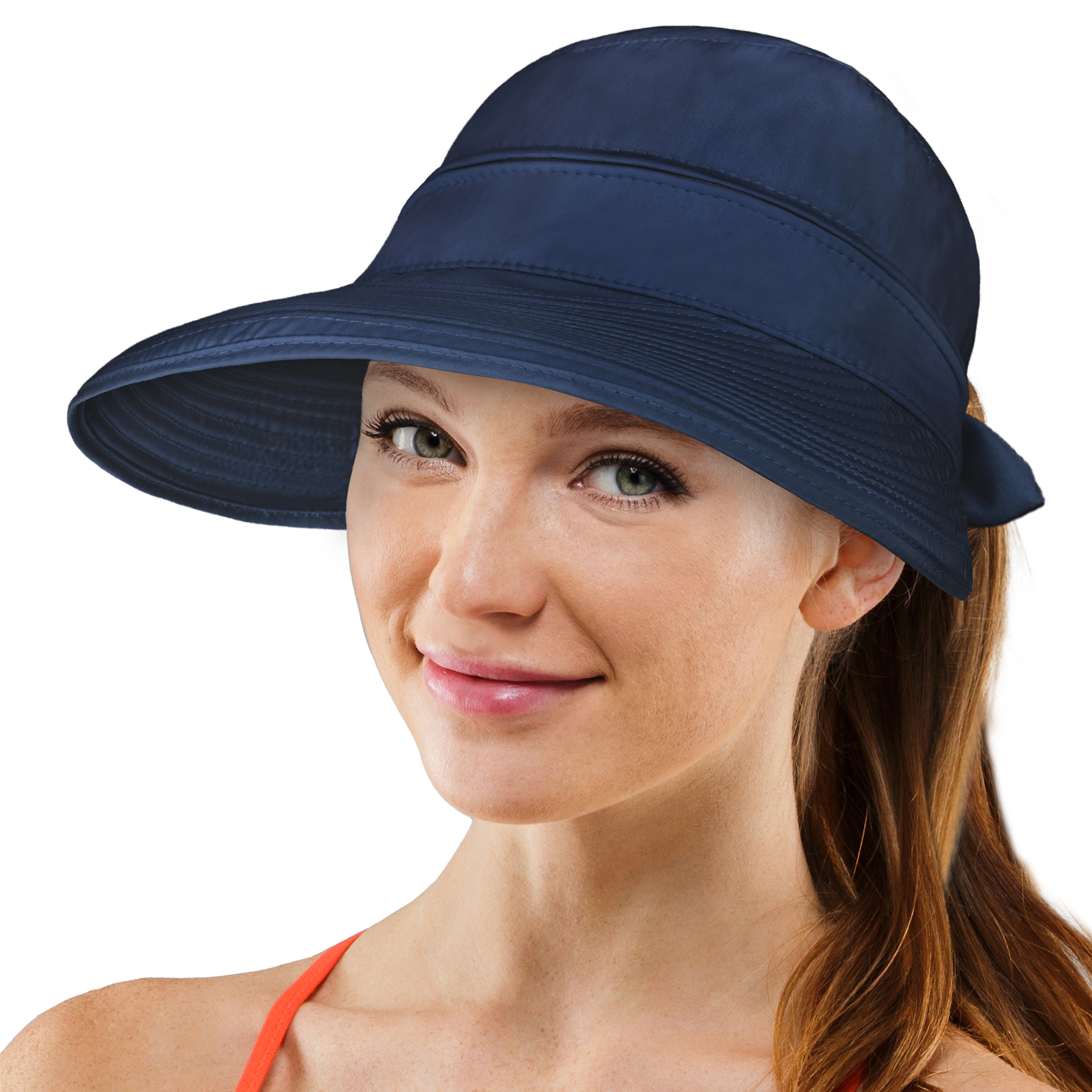 Sun Visor Hats for Women Wide Brim Foldable Summer Ponytail Cap Beach