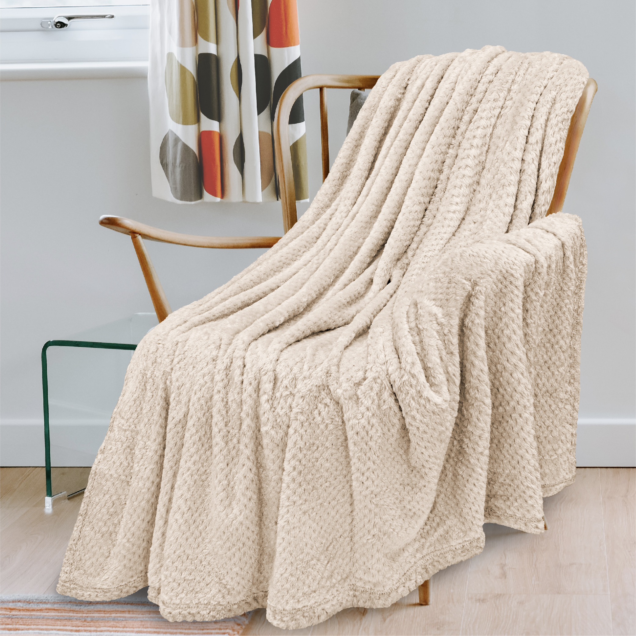 Throw Blanket for Sofa Couch Bed Lightweight Microfiber Polyester Waffle Pattern - Picture 78 of 190