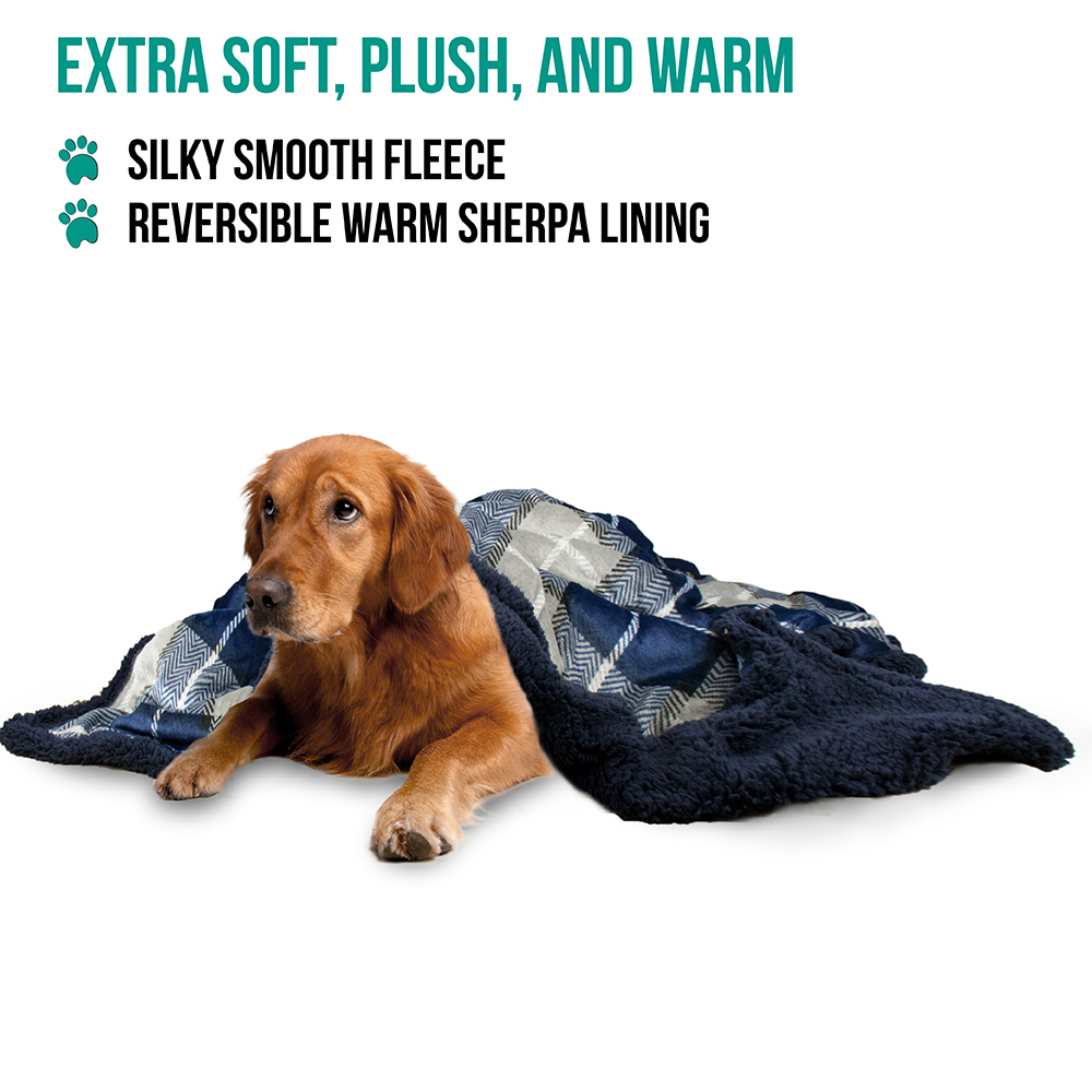Dog Blanket for Large XL Dogs Pet Soft Microfiber Fleece Warm Sherpa ...