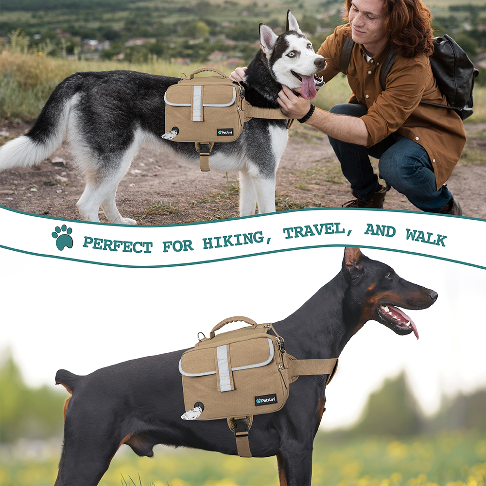 Dog Backpack Harness For Hiking Traveling Camping Training Bag Vest Saddle Bag - Picture 42 of 43