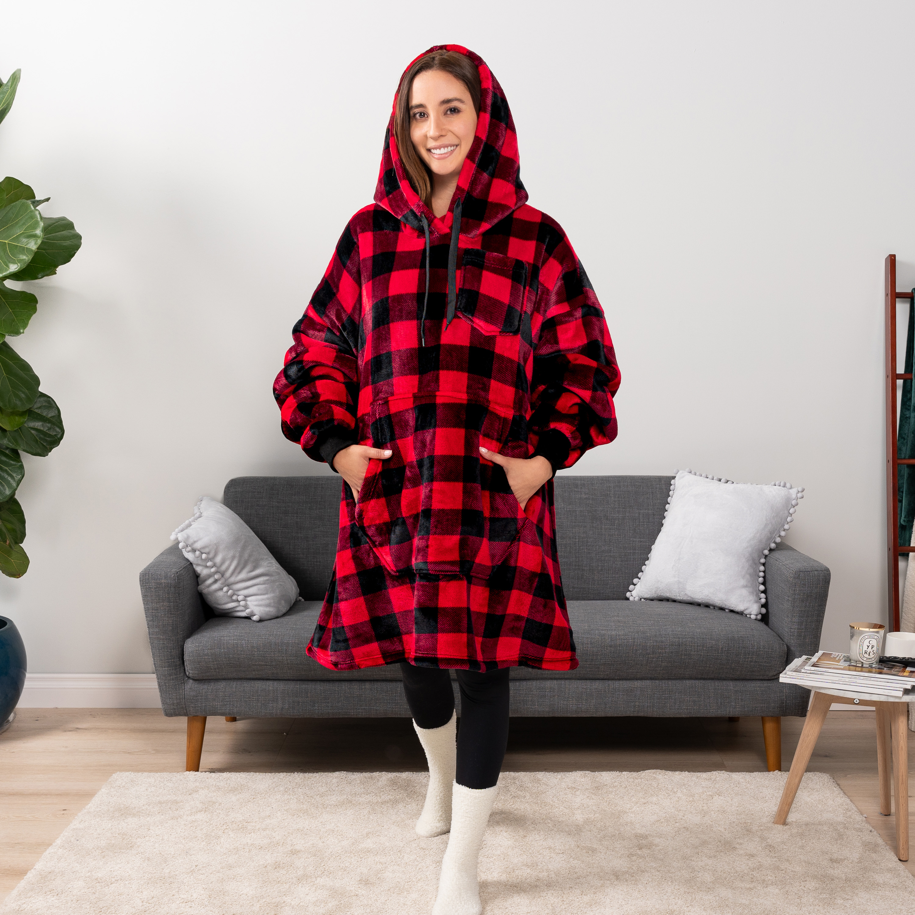 Blanket Sweatshirt Sherpa Plush Soft Comfy Fleece Oversized Hoodie Pocket Gift - Picture 23 of 117