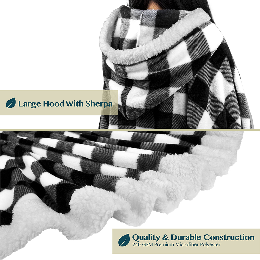 Manta portátil con capucha Angel Wrap para mujer acogedora poncho envolvente capucha tiro para adulto - Imagen 50 de 184