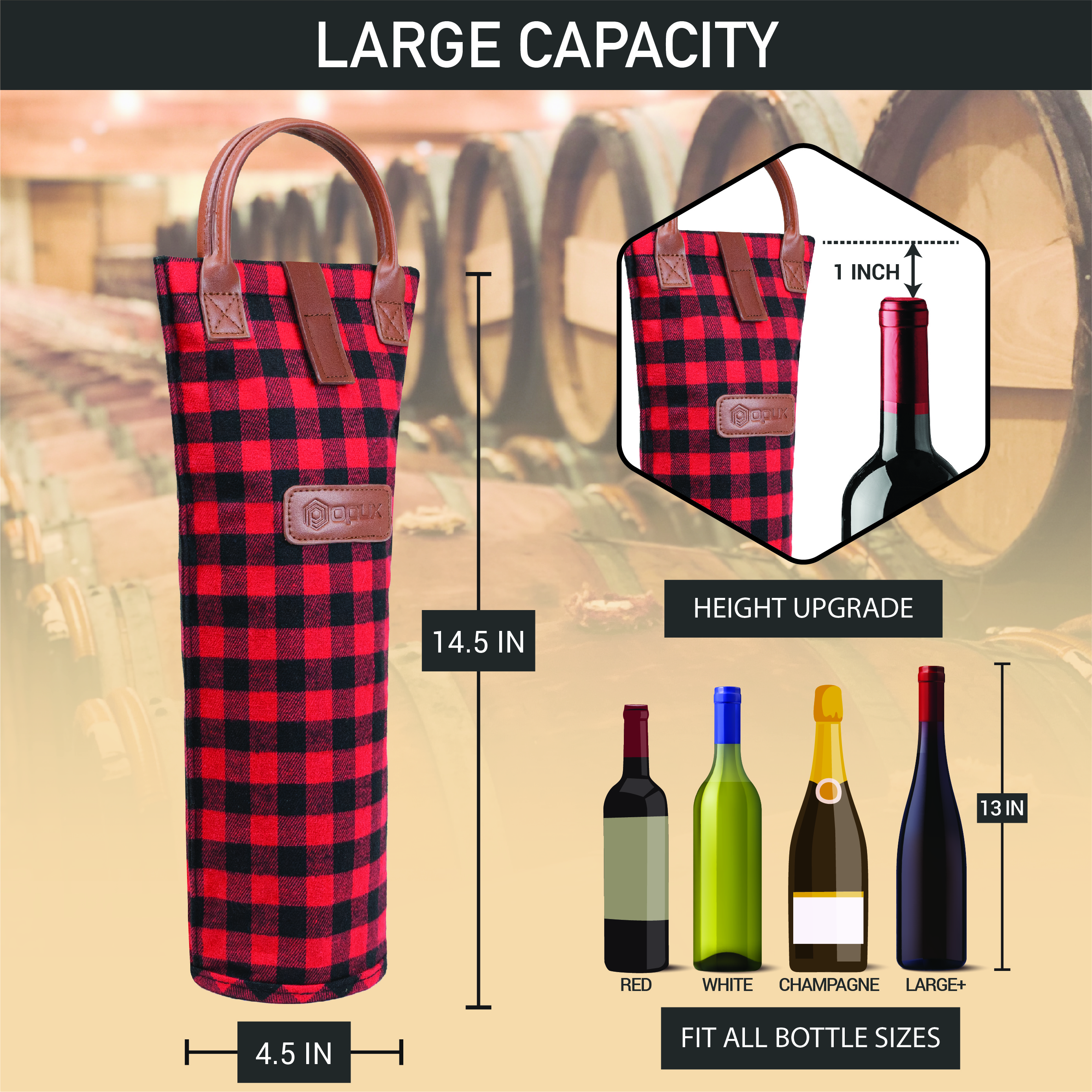 Wine Carrier Bag Insulated Single Bottle Cooler Protection Carrying Tote Travel