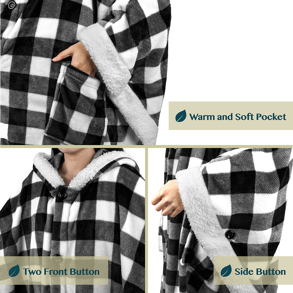 Manta portátil con capucha Angel Wrap para mujer acogedora poncho envolvente capucha tiro para adulto - Imagen 51 de 184