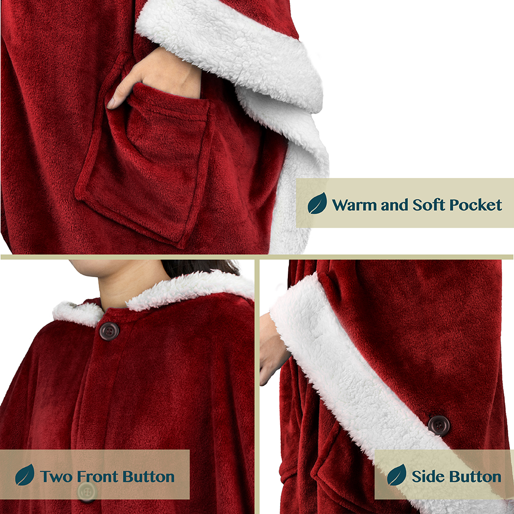 Manta portátil con capucha Angel Wrap para mujer acogedora poncho envolvente capucha tiro para adulto - Imagen 177 de 184