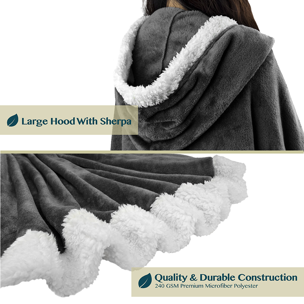 Manta portátil con capucha Angel Wrap para mujer acogedora poncho envolvente capucha tiro para adulto - Imagen 28 de 184