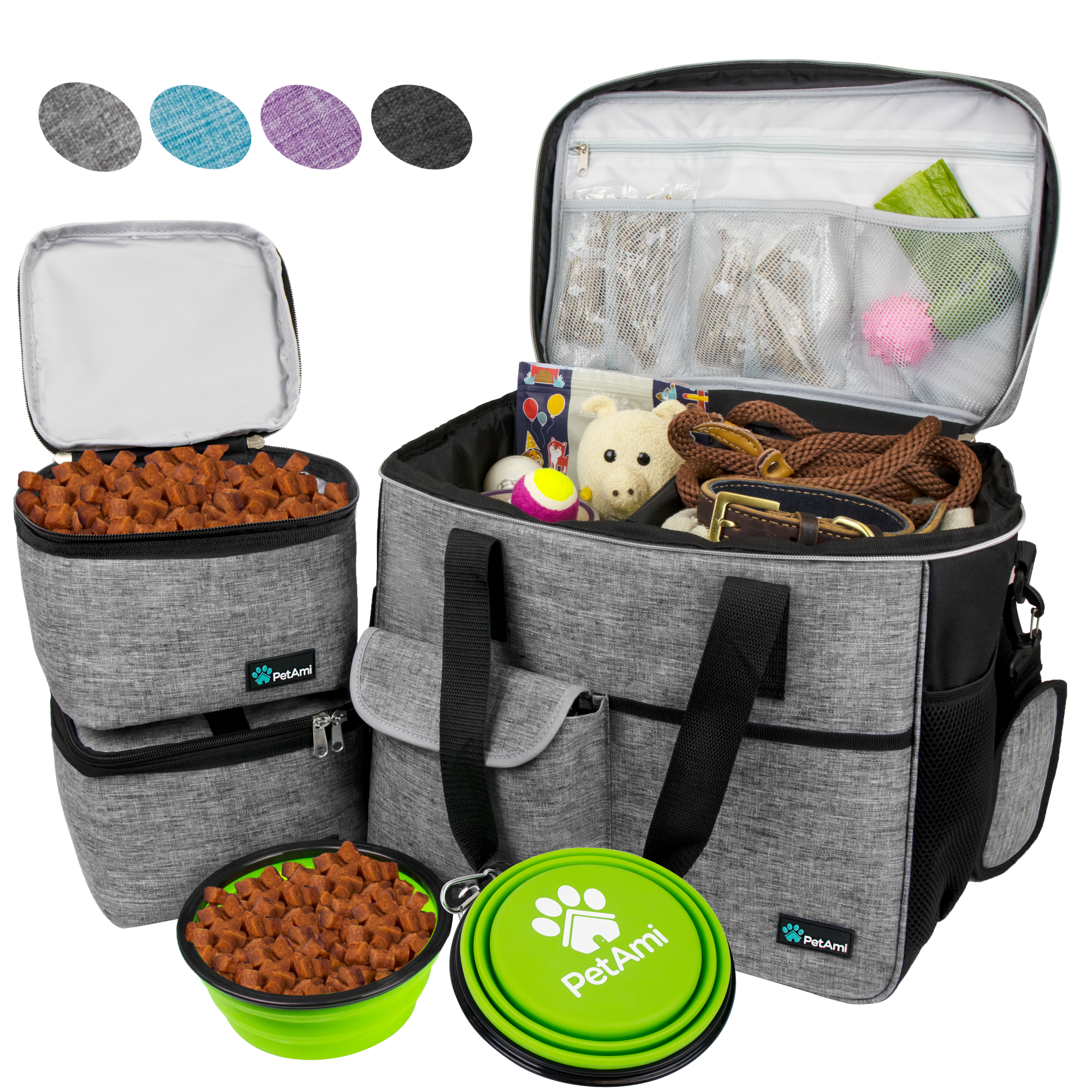 Pet Supply Travel Bag Set Weekend Tote Dog Gear Food Carrier Accessory Organizer - Picture 15 of 59