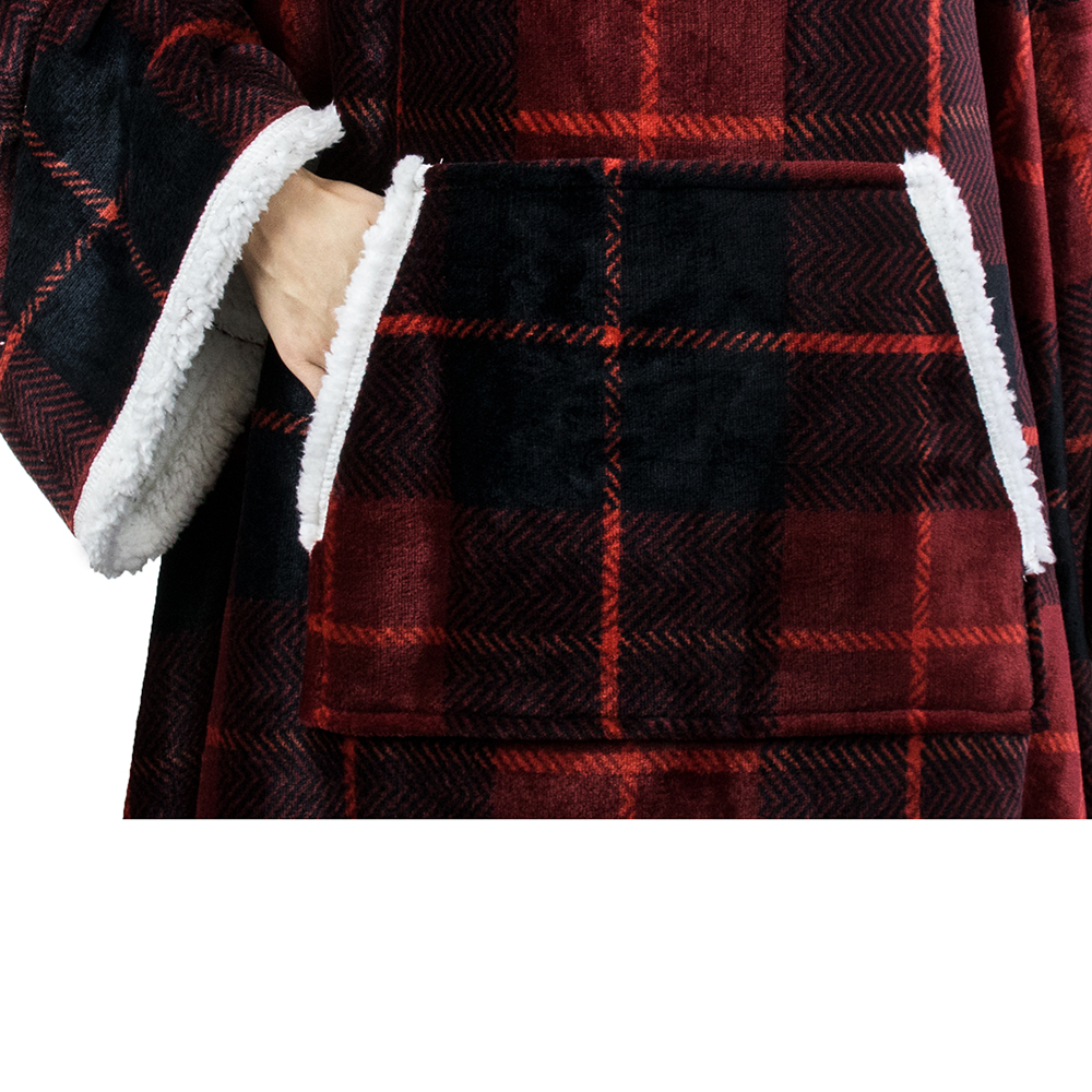 Fleece Wearable TV Blanket with Sleeves Front Pocket Robe Warn Soft Blanket Gift - Picture 143 of 168