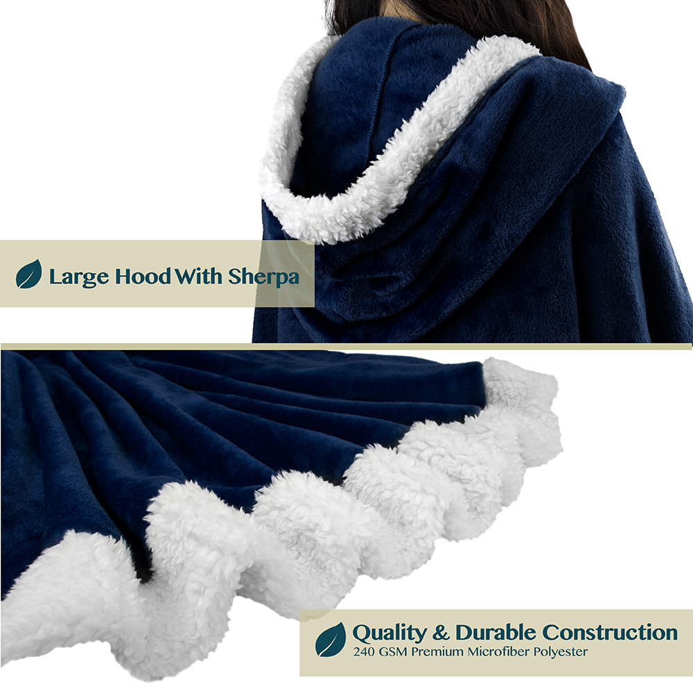 Manta portátil con capucha Angel Wrap para mujer acogedora poncho envolvente capucha tiro para adulto - Imagen 136 de 184