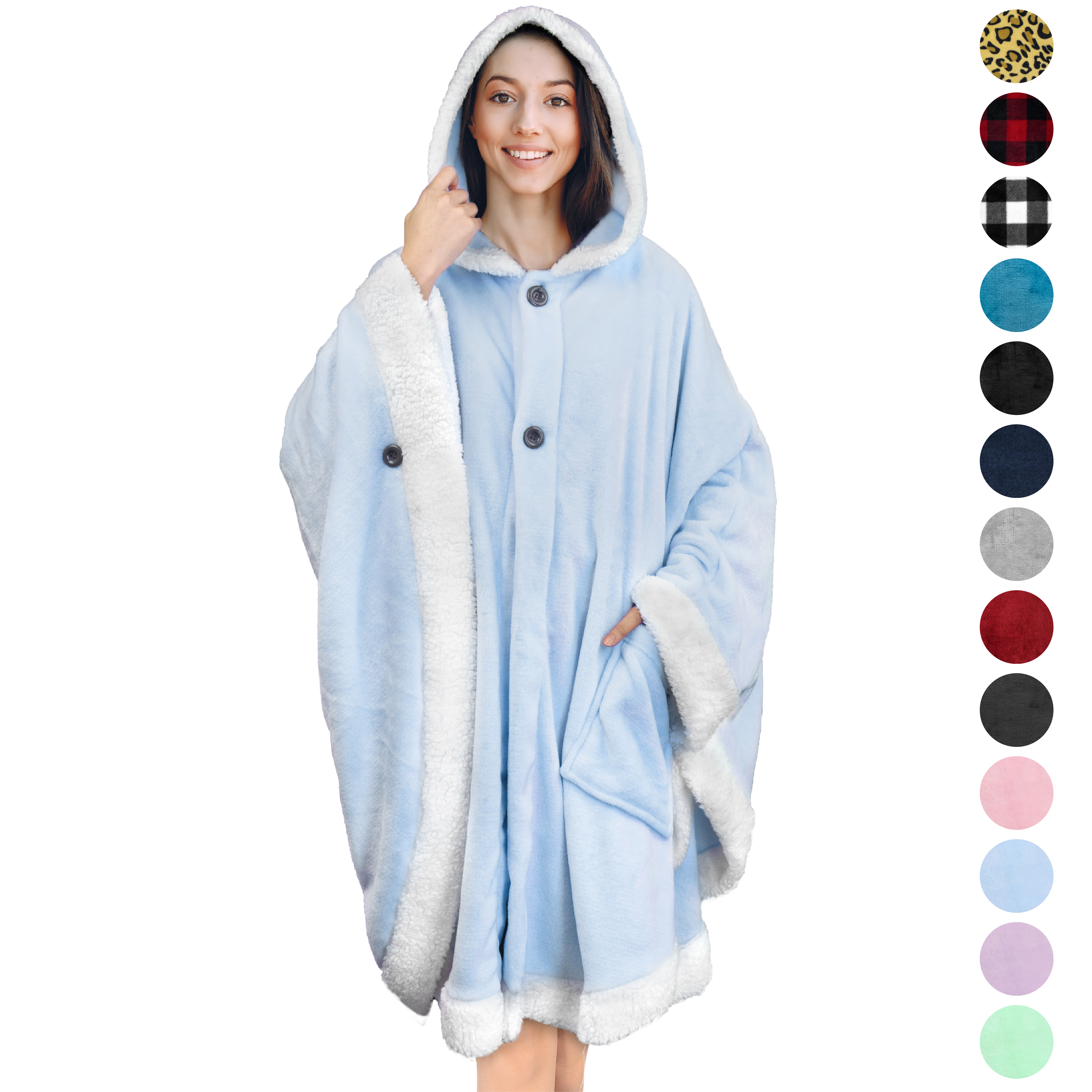 Manta portátil con capucha Angel Wrap para mujer acogedora poncho envolvente capucha tiro para adulto - Imagen 2 de 184