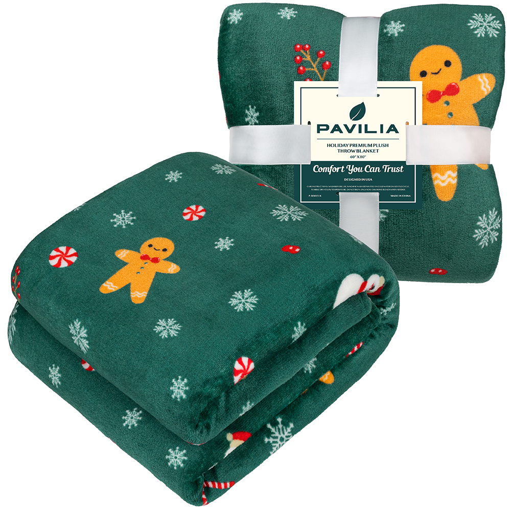 Merry Christmas Throw Blanket Holiday Pattern Decor Soft Fleece Sofa Couch Gift - Picture 28 of 110