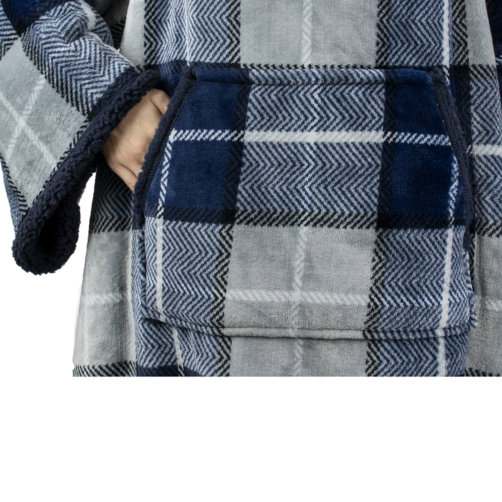 Fleece Wearable TV Blanket with Sleeves Front Pocket Robe Warn Soft Blanket Gift - Picture 133 of 168