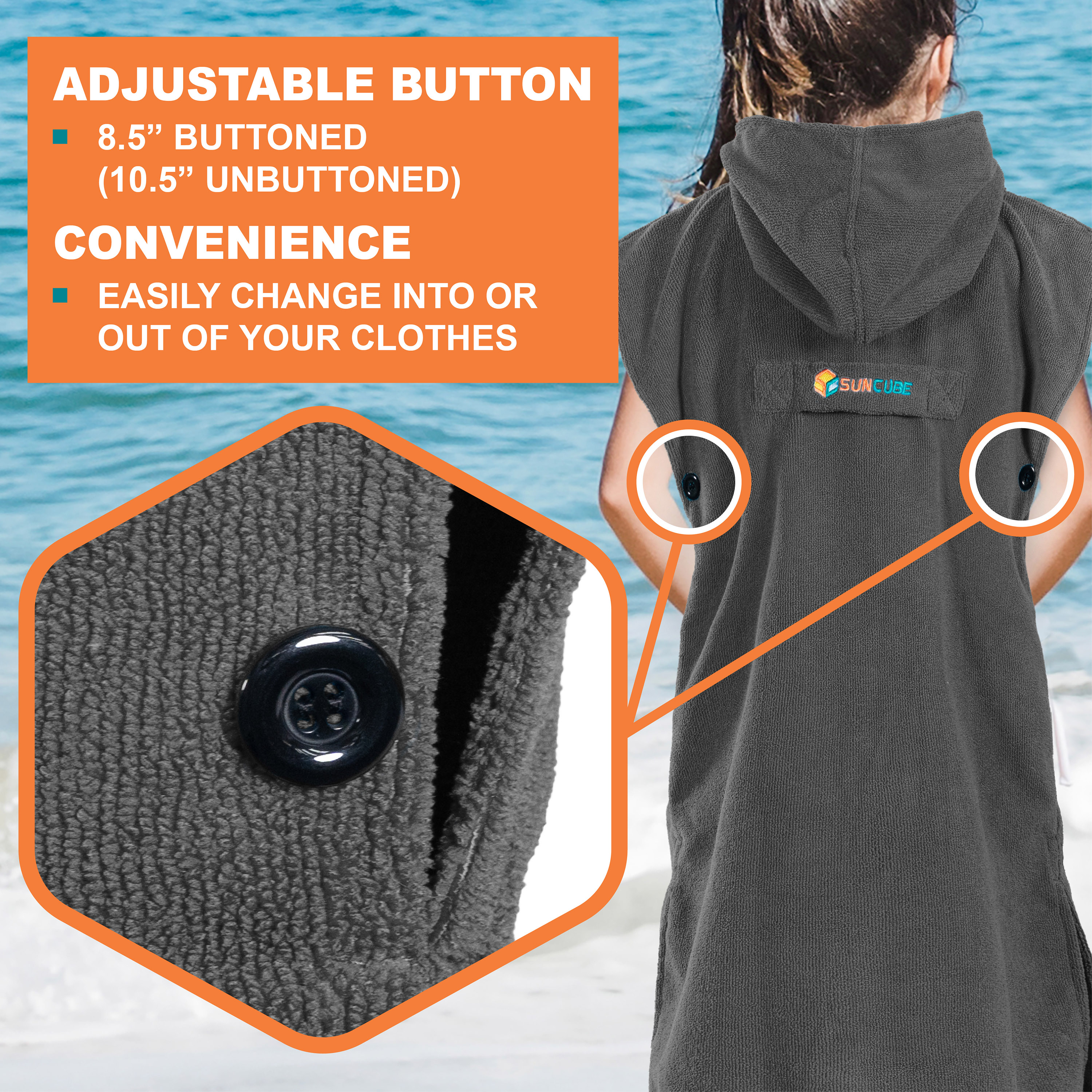 Kids Swim Poncho Hooded Towel Changing Robe for Swim Bath Towel 3-8 Boys Girls - Picture 26 of 71