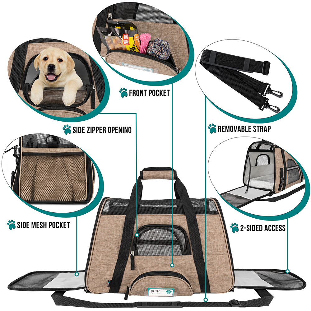 Pet Dog Cat Carrier Bag Soft Sided Comfort Travel Tote Case Airline Approved US - Picture 96 of 165