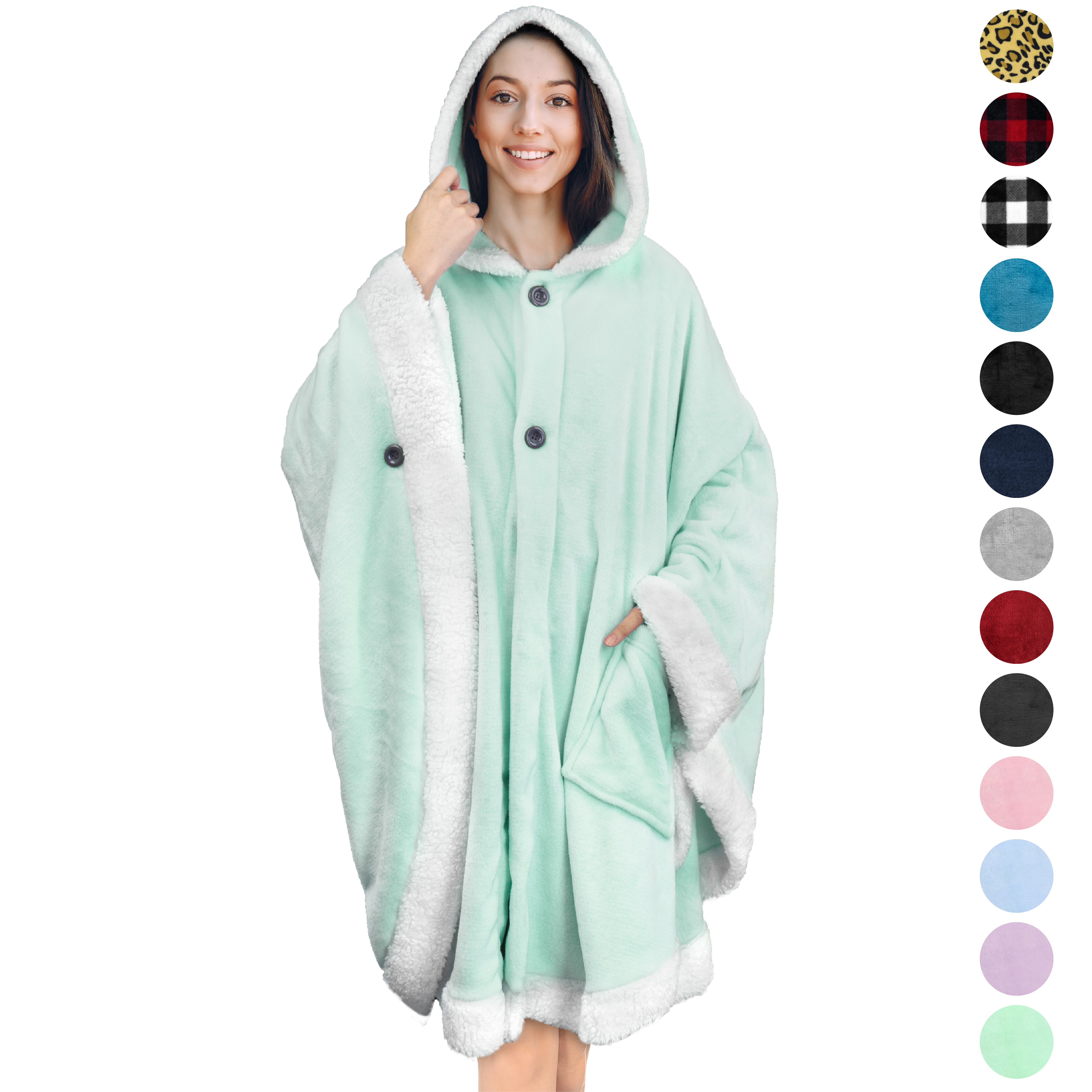 Manta portátil con capucha Angel Wrap para mujer acogedora poncho envolvente capucha tiro para adulto - Imagen 128 de 184