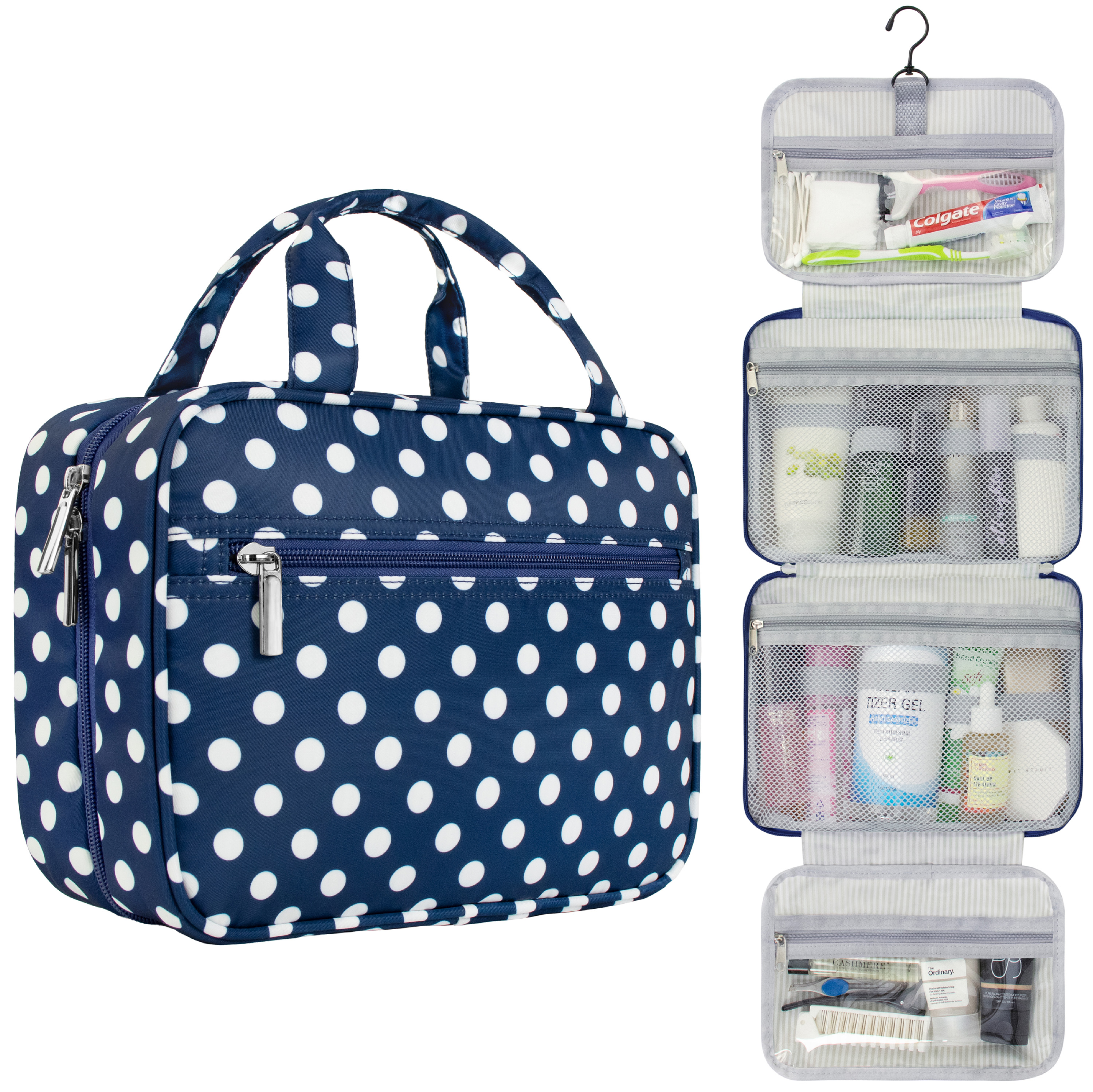 Damen Reise Kulturbeutel Reißverschluss faltbar hängend Make-up Organizer Tasche Etui Tragetasche - Bild 44 von 64