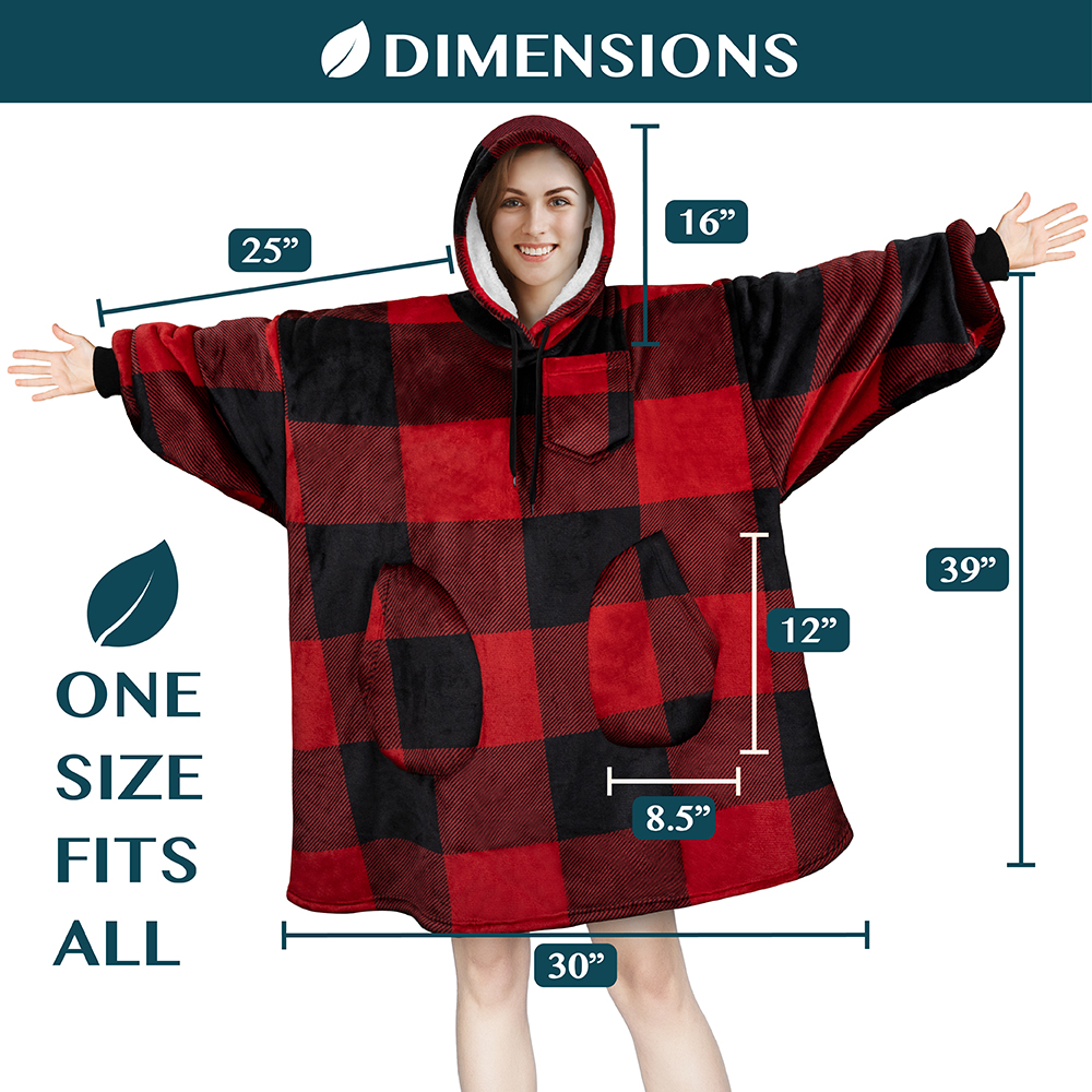 Manta Sudadera Sherpa Forro Felpa Suave Cómoda Vellón Gran Tamaño Sudadera con Capucha Bolsillo - Imagen 80 de 118