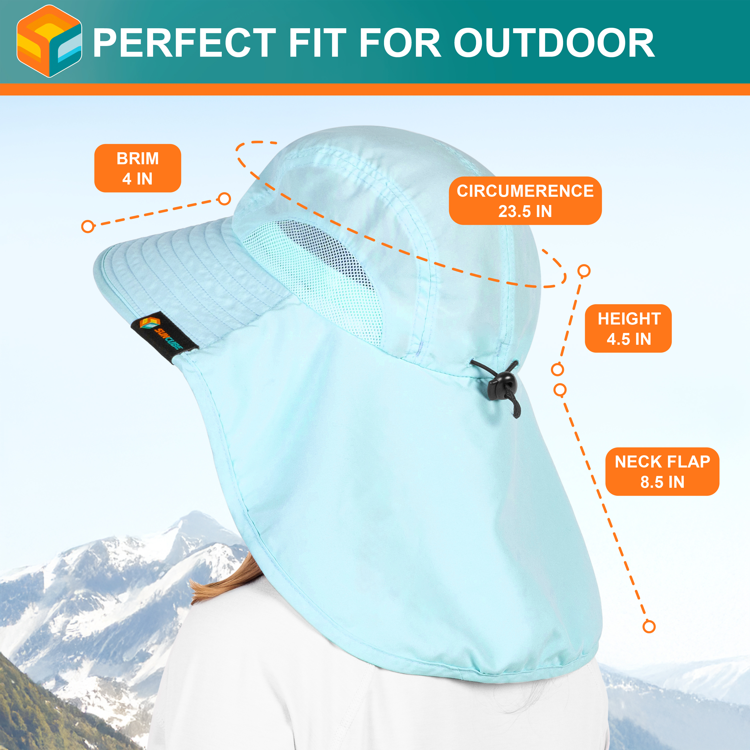 Sombrero para el Sol con Solapa para el Cuello Ala Ancha Sombrero para Senderismo 50+UPF Hombres Mujeres Pesca Safari FPS - Imagen 65 de 128