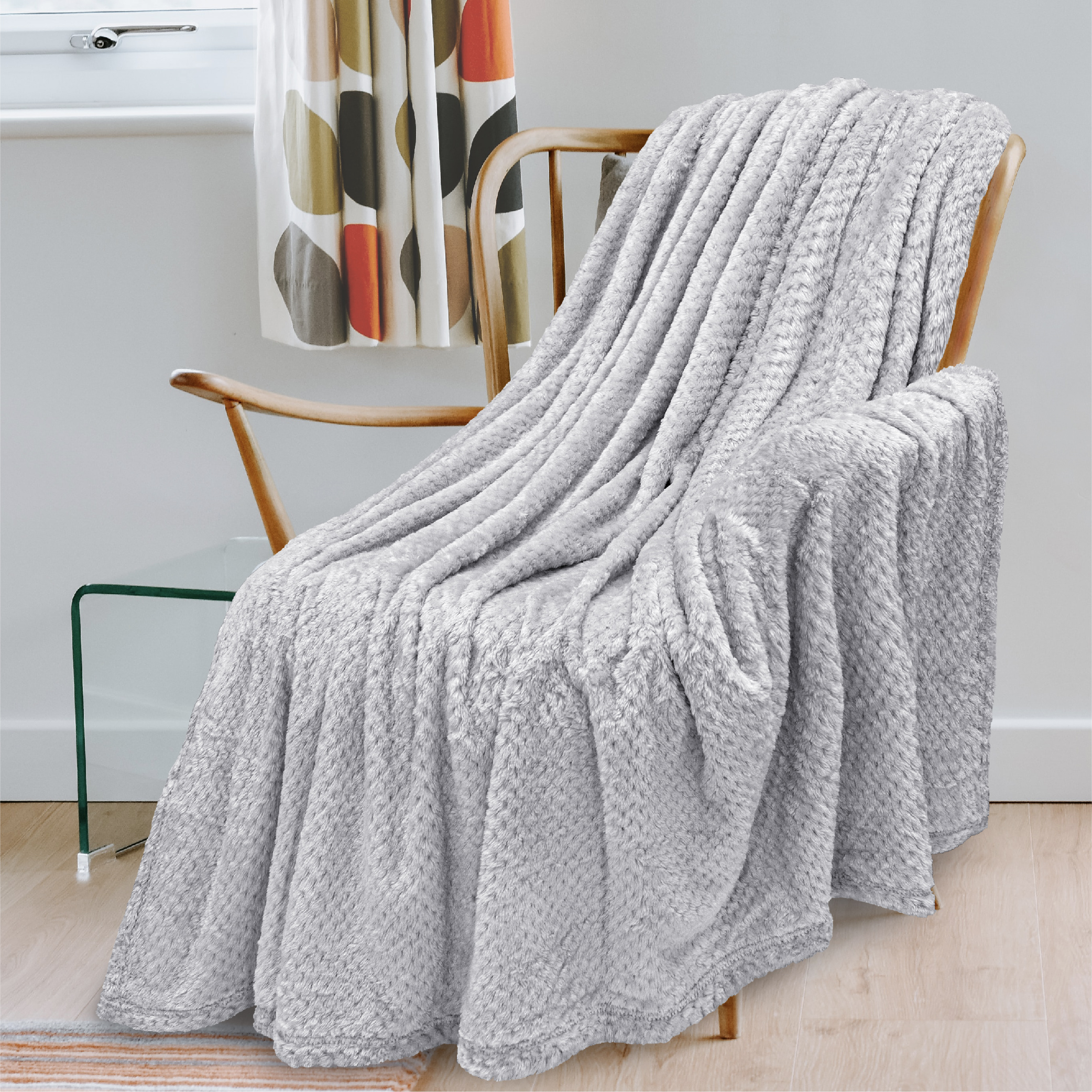 Throw Blanket for Sofa Couch Bed Lightweight Microfiber Polyester Waffle Pattern - Picture 92 of 190