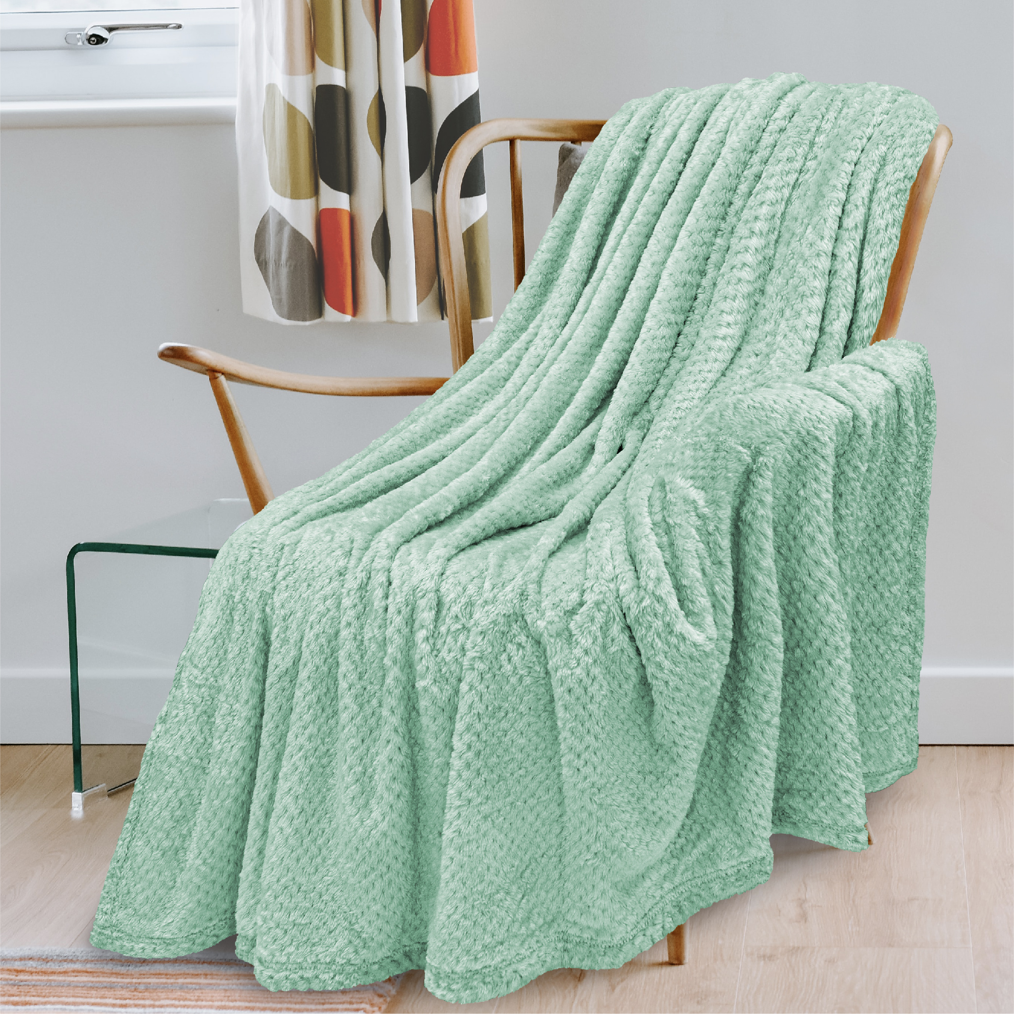 Throw Blanket for Sofa Couch Bed Lightweight Microfiber Polyester Waffle Pattern - Picture 113 of 190
