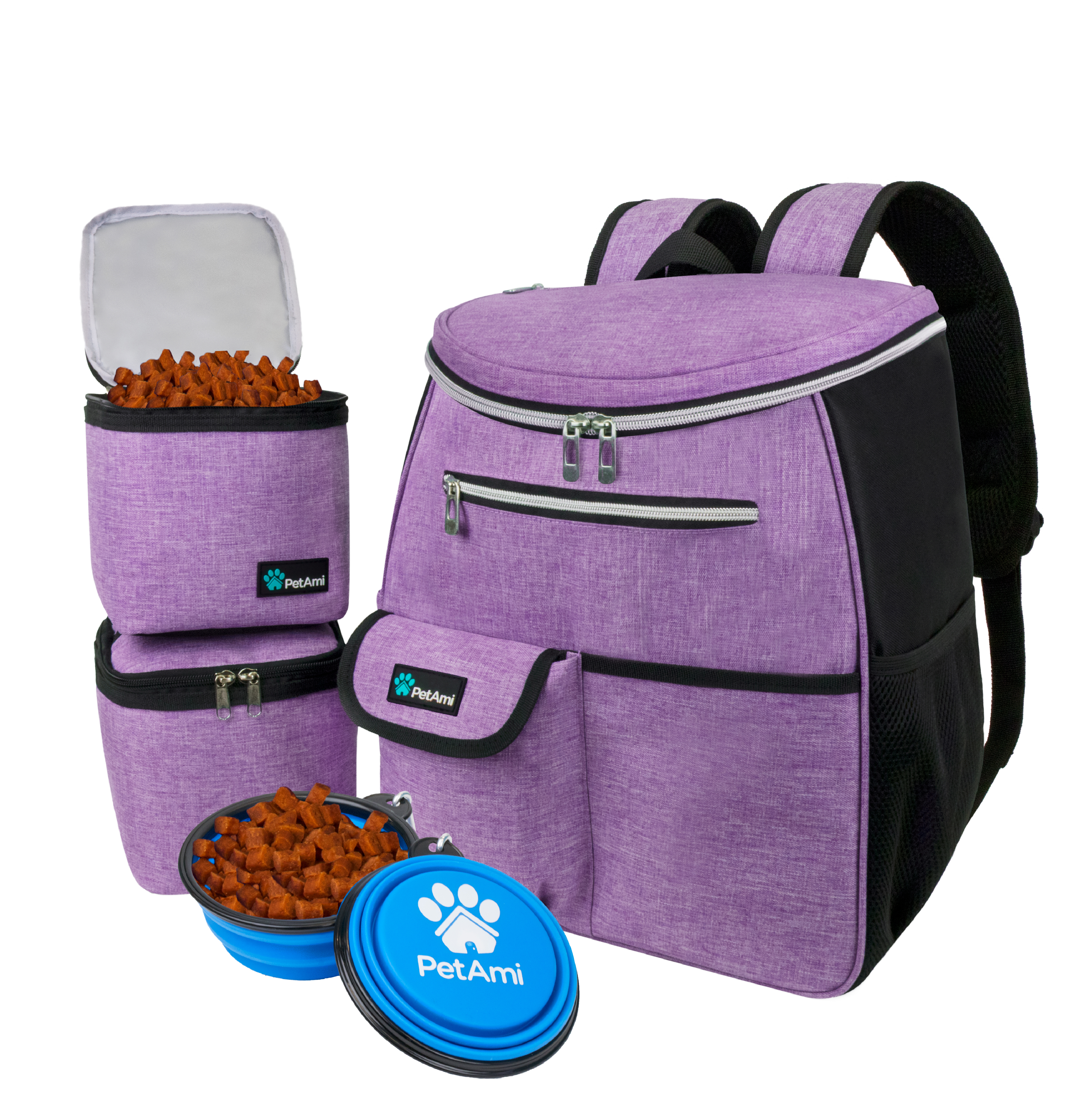 Pet Supply Container Travel Bag Set Weekend Tote Dog Food Carrier Bowl Organizer - Picture 23 of 45