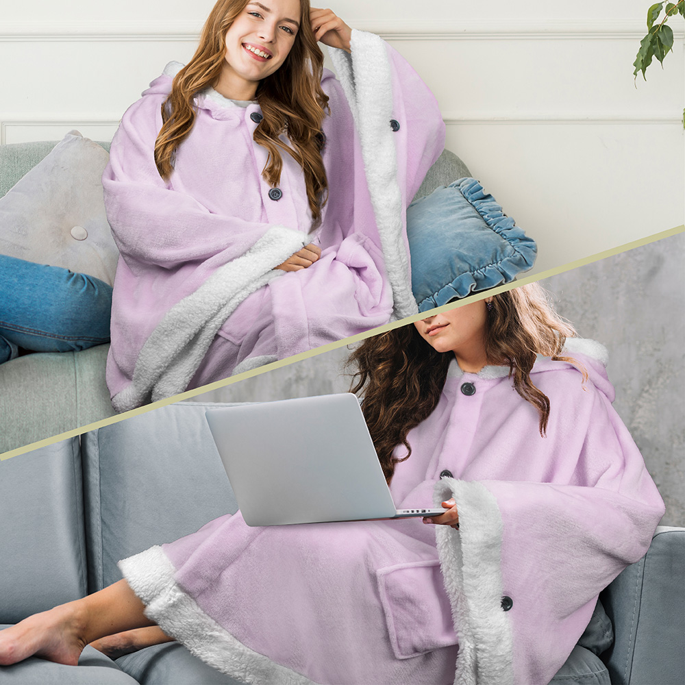 Manta portátil con capucha Angel Wrap para mujer acogedora poncho envolvente capucha tiro para adulto - Imagen 104 de 184