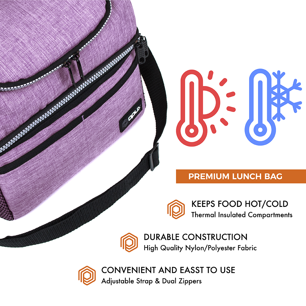 Insulated Lunch Bag For Men Double Deck Soft Cooler Tote Leakproof Lunch Box - Picture 45 of 64