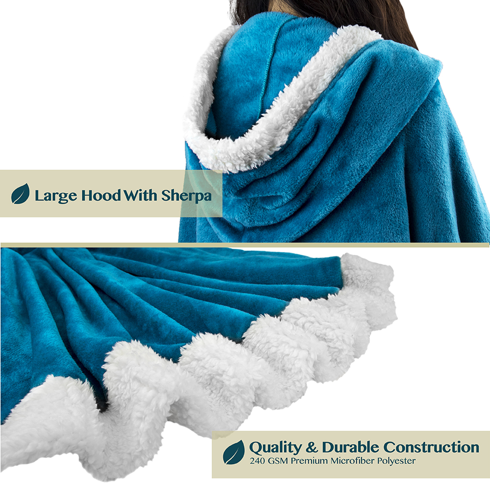 Manta portátil con capucha Angel Wrap para mujer acogedora poncho envolvente capucha tiro para adulto - Imagen 141 de 184