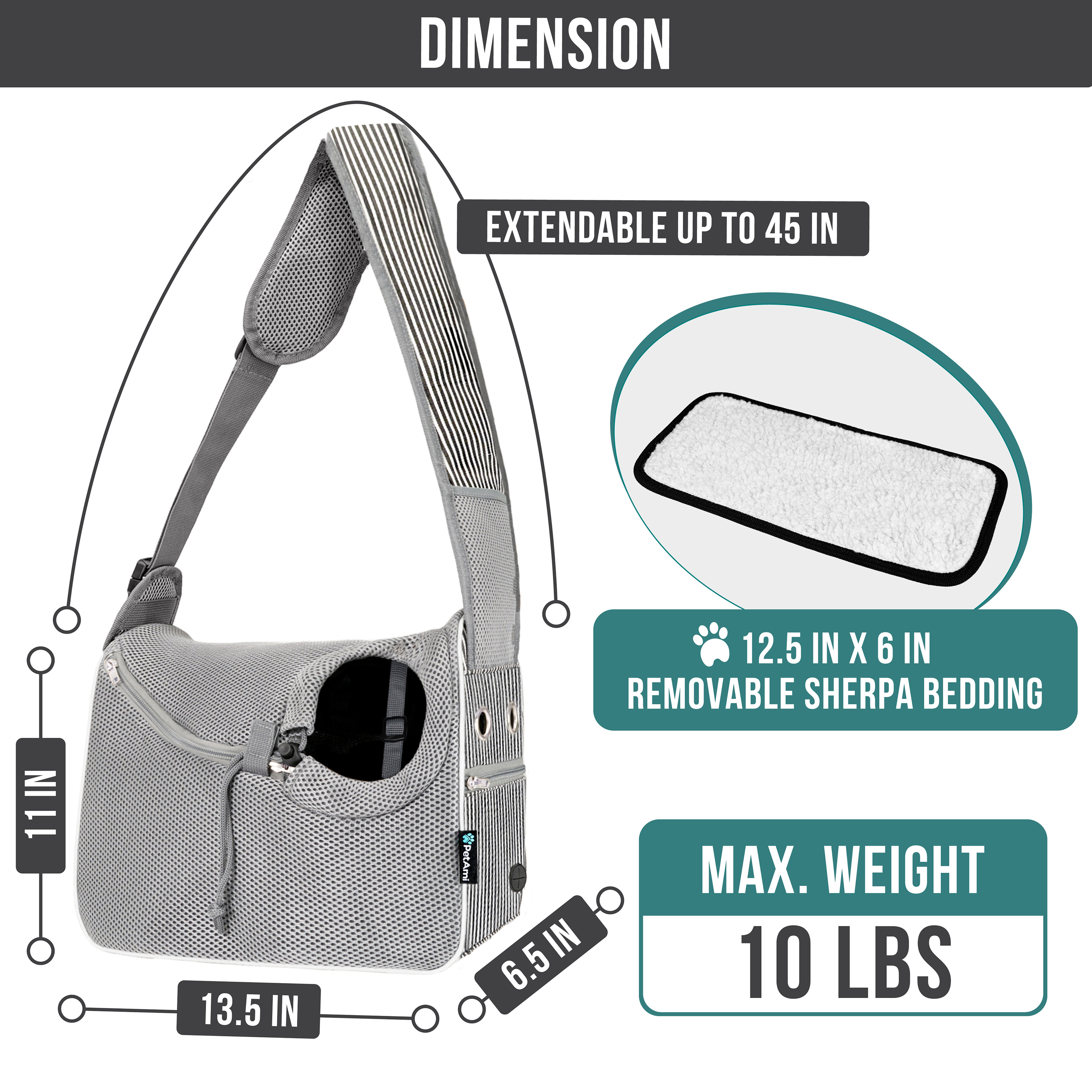 Pet Puppy Dog Mesh Sling Carry Pack Backpack Carrier Travel Tote Shoulder Bag - Picture 30 of 34