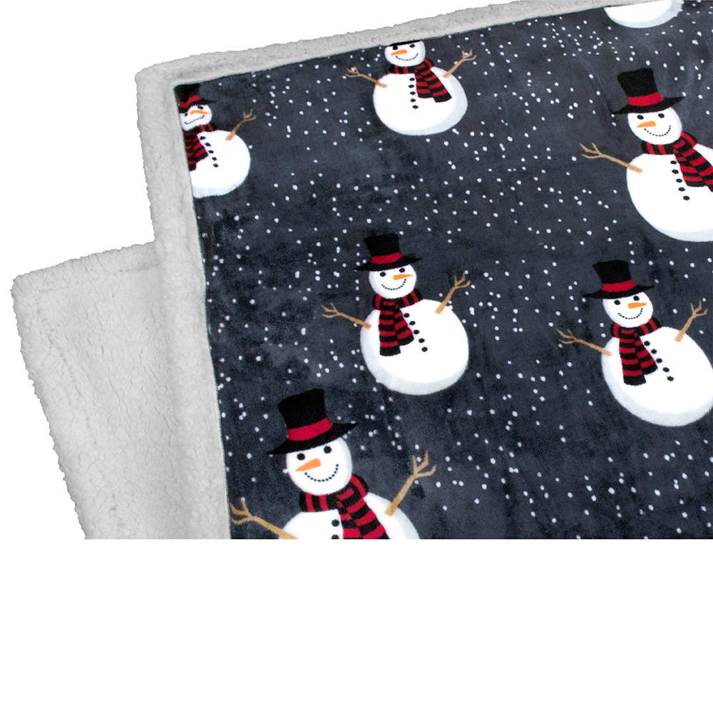 Christmas Blanket Microfiber Fleece Plaid Sherpa Holiday Throw for Couch Sofa - Picture 64 of 68