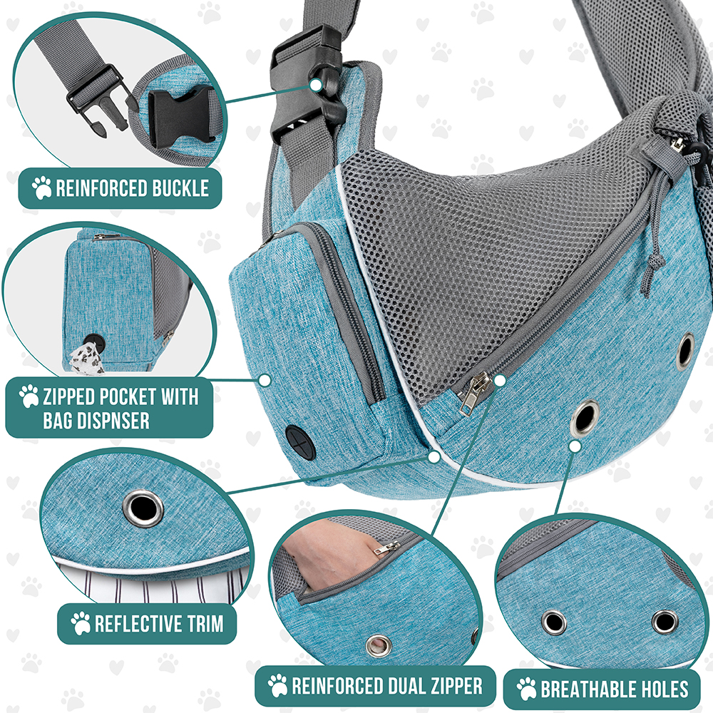 Pet Dog Sling Carrier Bag Mesh Puppy Carry Pack Shoulder Backpack Travel Tote M - Picture 33 of 35