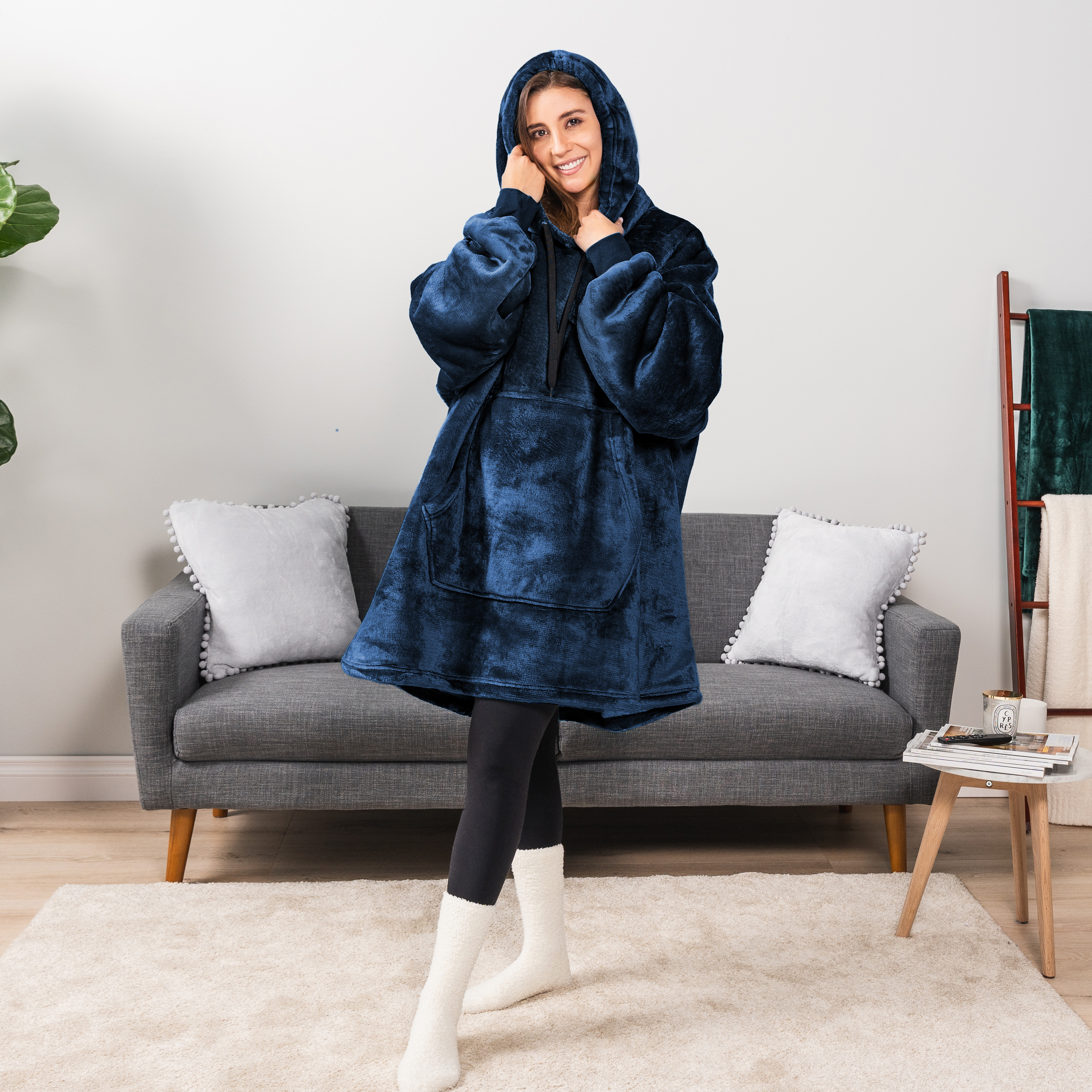 Blanket Sweatshirt Sherpa Plush Soft Comfy Fleece Oversized Hoodie Pocket Gift - Picture 58 of 117