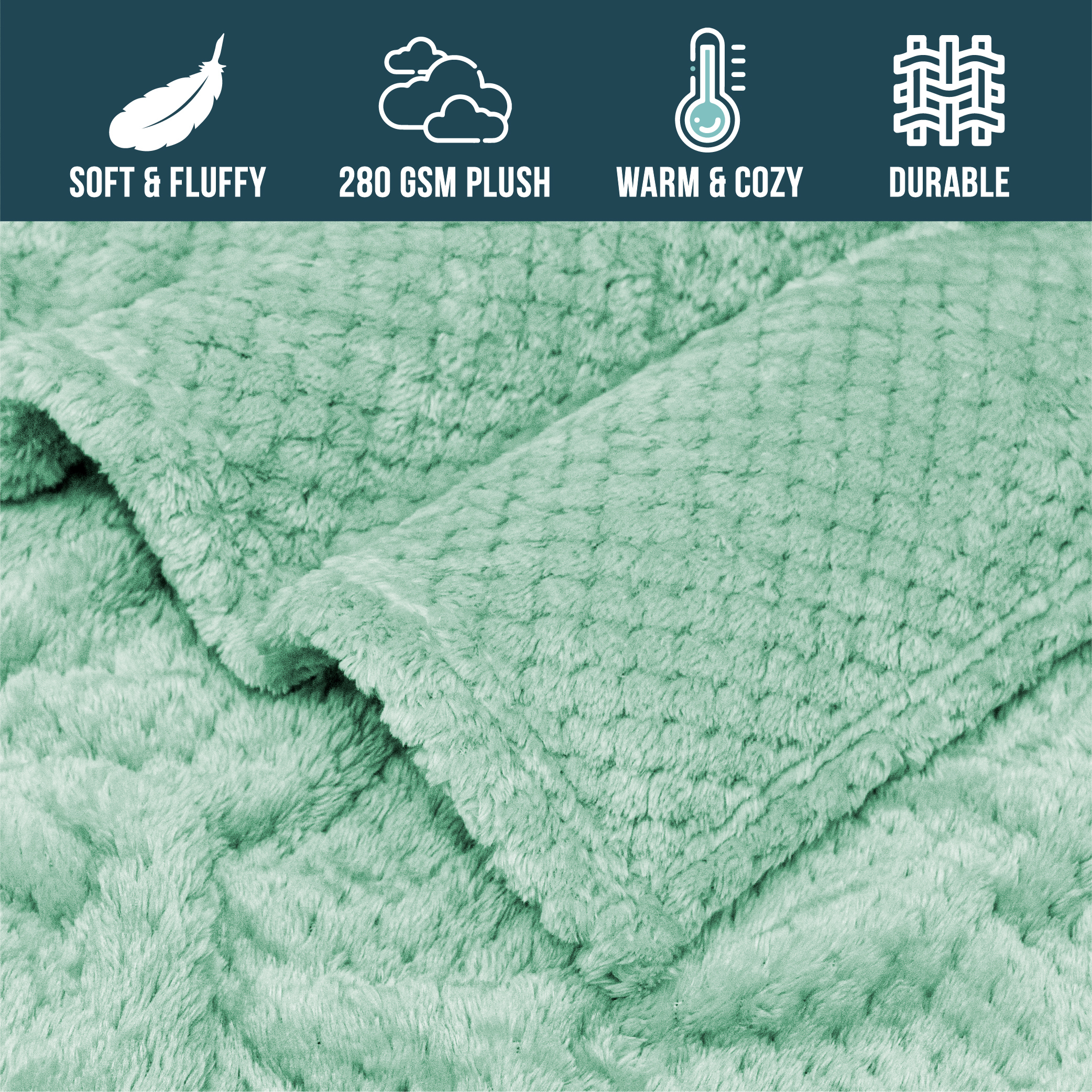 Throw Blanket for Sofa Couch Bed Lightweight Microfiber Polyester Waffle Pattern - Picture 114 of 190