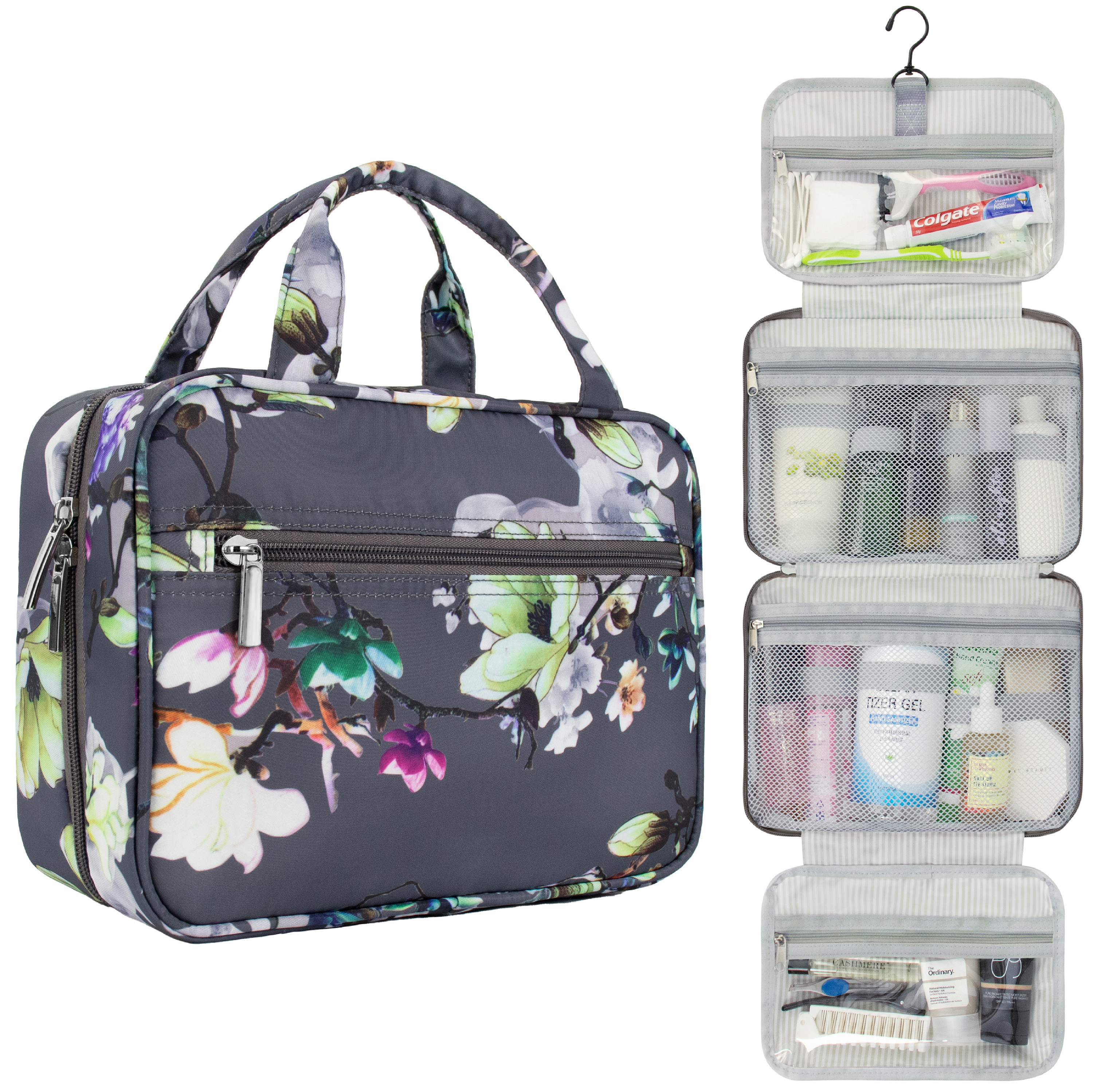 Damen Reise Kulturbeutel Reißverschluss faltbar hängend Make-up Organizer Tasche Etui Tragetasche - Bild 23 von 64