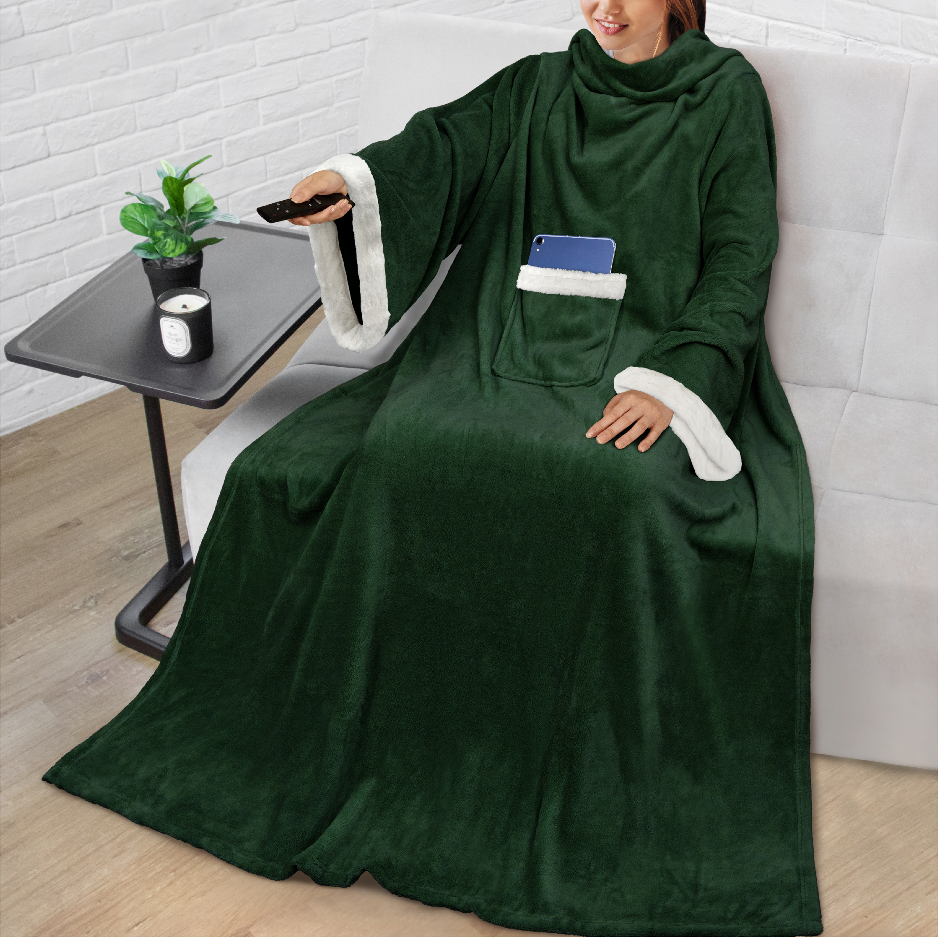 Manta Usable con Mangas Bolsillo Vellón Cálida TV Salón Manta Regalo Adultos - Imagen 43 de 117