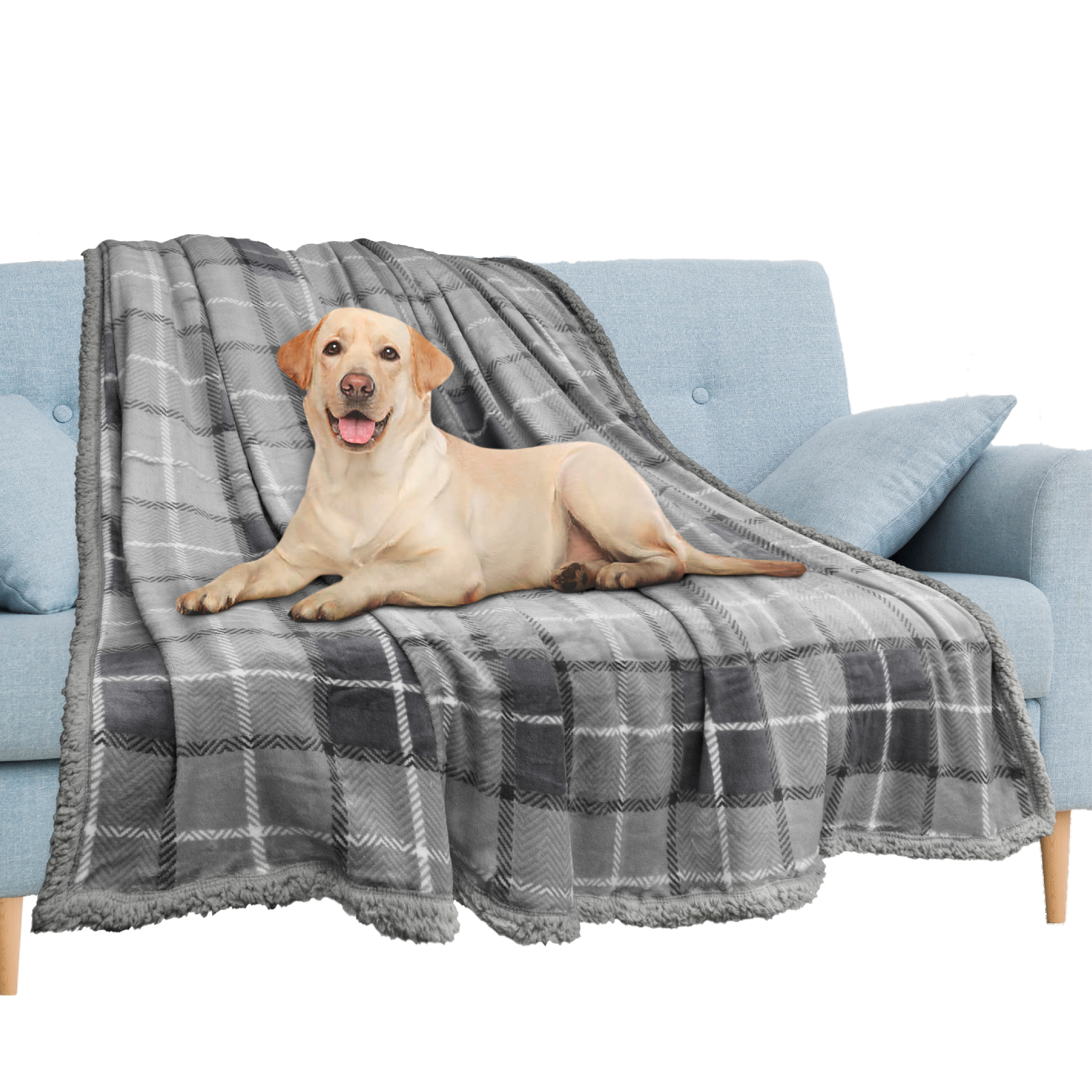 Waterproof Pee Proof Dog Blanket for Bed Couch Sofa, Buffalo Plaid
