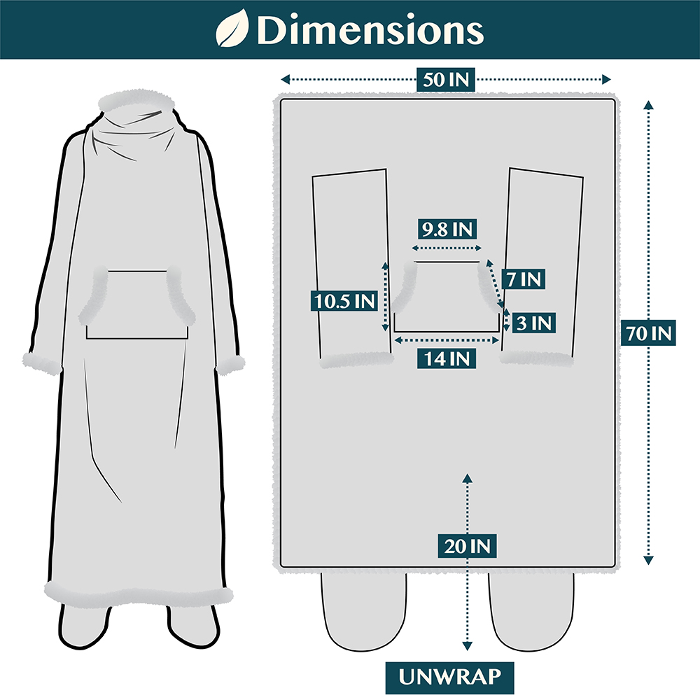 Tragbare Decke mit Fußtasche Ärmel Weich Fleece Wickel Sofa Couch TV Geschenke - Bild 34 von 192