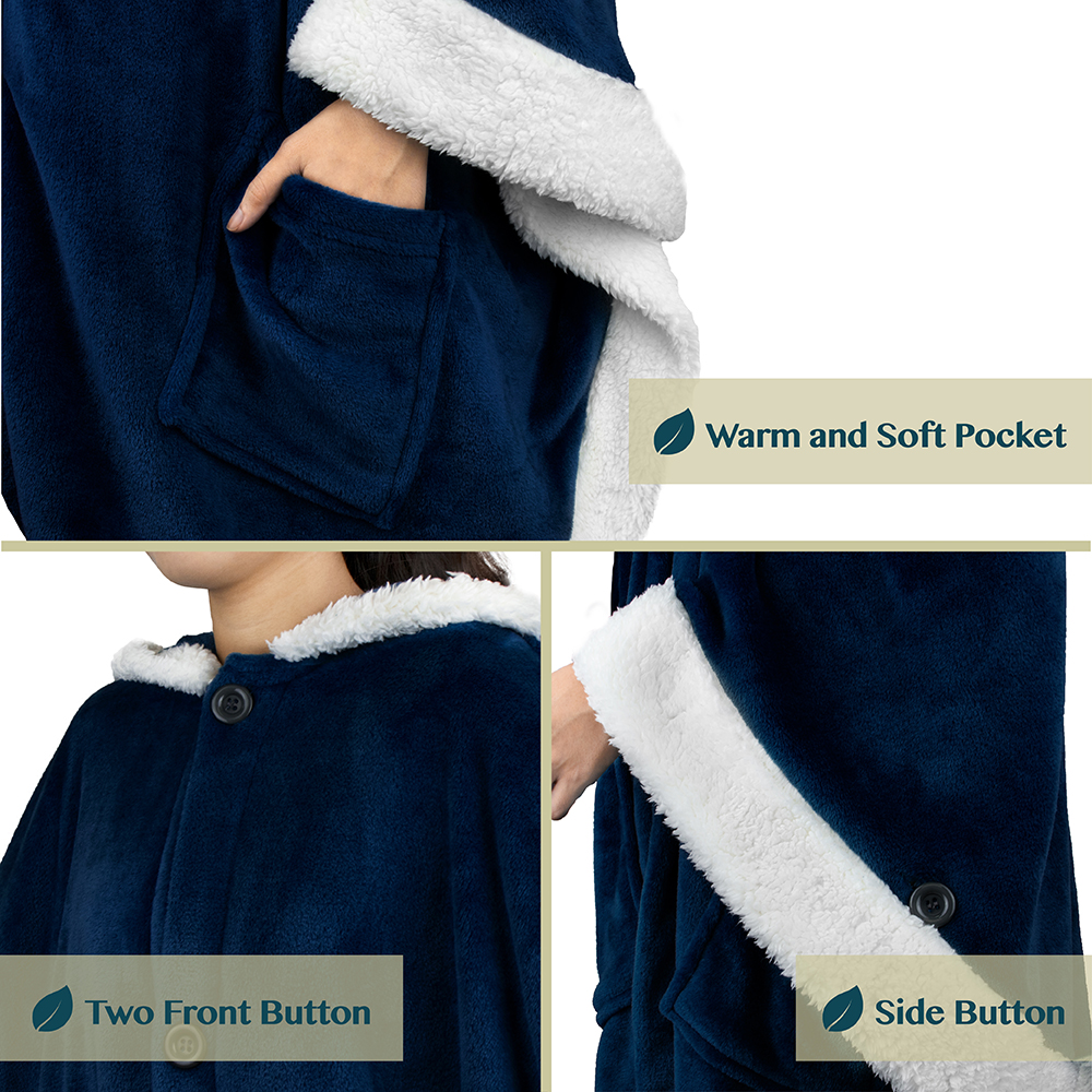 Manta portátil con capucha Angel Wrap para mujer acogedora poncho envolvente capucha tiro para adulto - Imagen 137 de 184