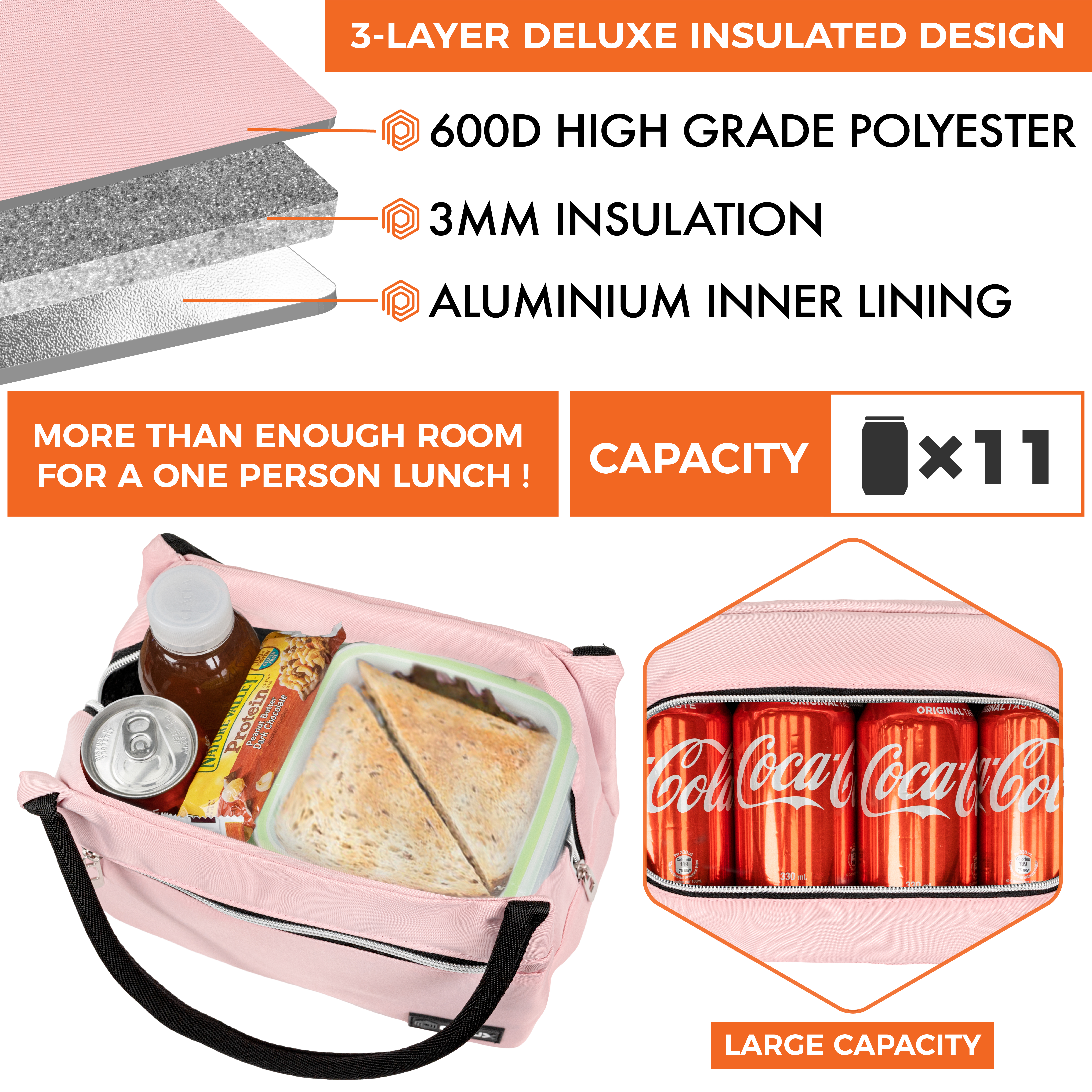 Isolierte Brotzeittasche für Mädchen Frauen kleine Kühltasche Handtasche Bento Beuteltasche Büro Schule - Bild 38 von 50
