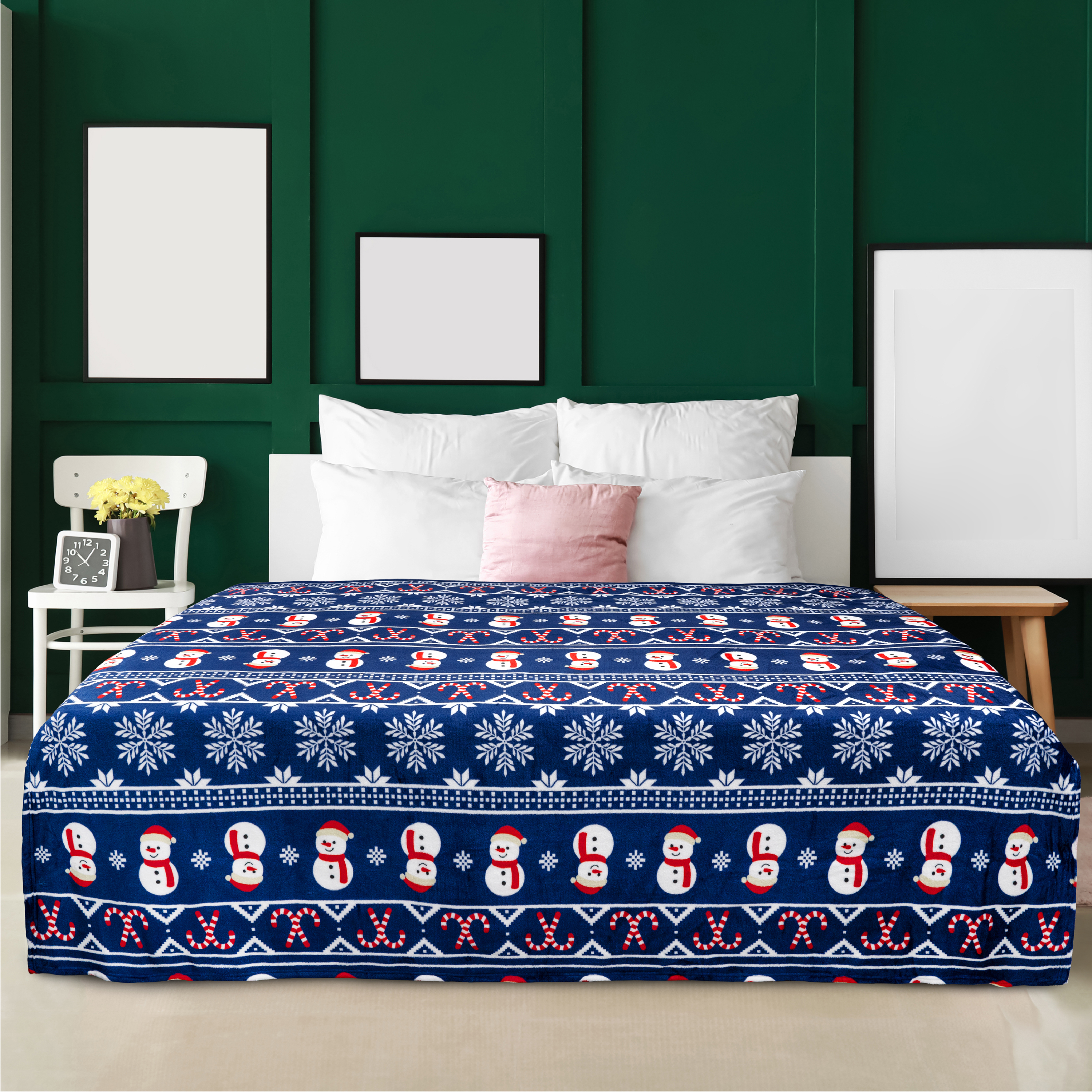 Merry Christmas Throw Blanket Holiday Pattern Decor Soft Fleece Sofa Couch Gift - Picture 9 of 110