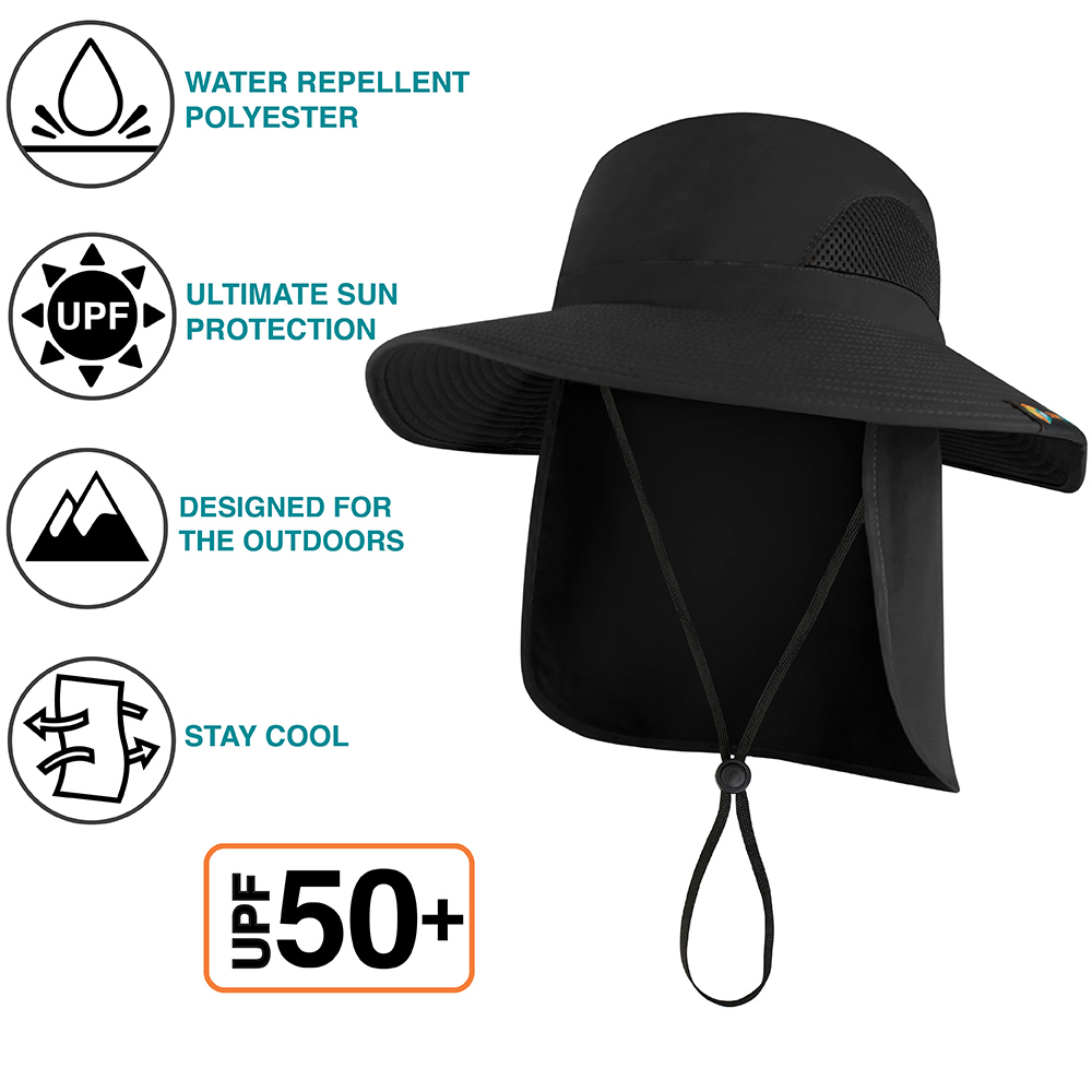Boonie Sun Hat With Neck Flap UPF Face Cover Shade for Outdoors Fishing  Hiking