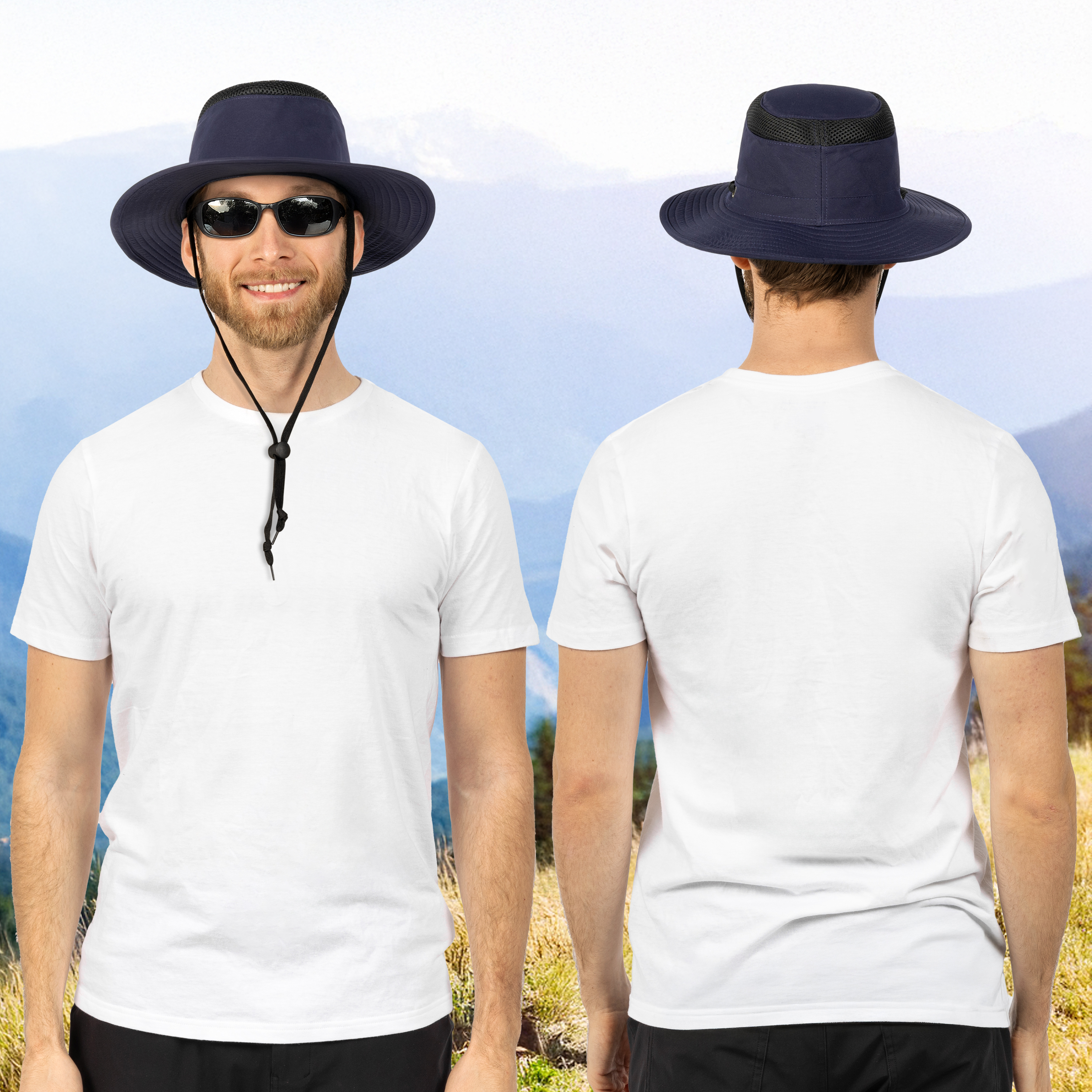 Wide Brim Sun Hat UV Protection Bucket Cap for Hiking Camping Fishing Safari Men - Picture 26 of 47